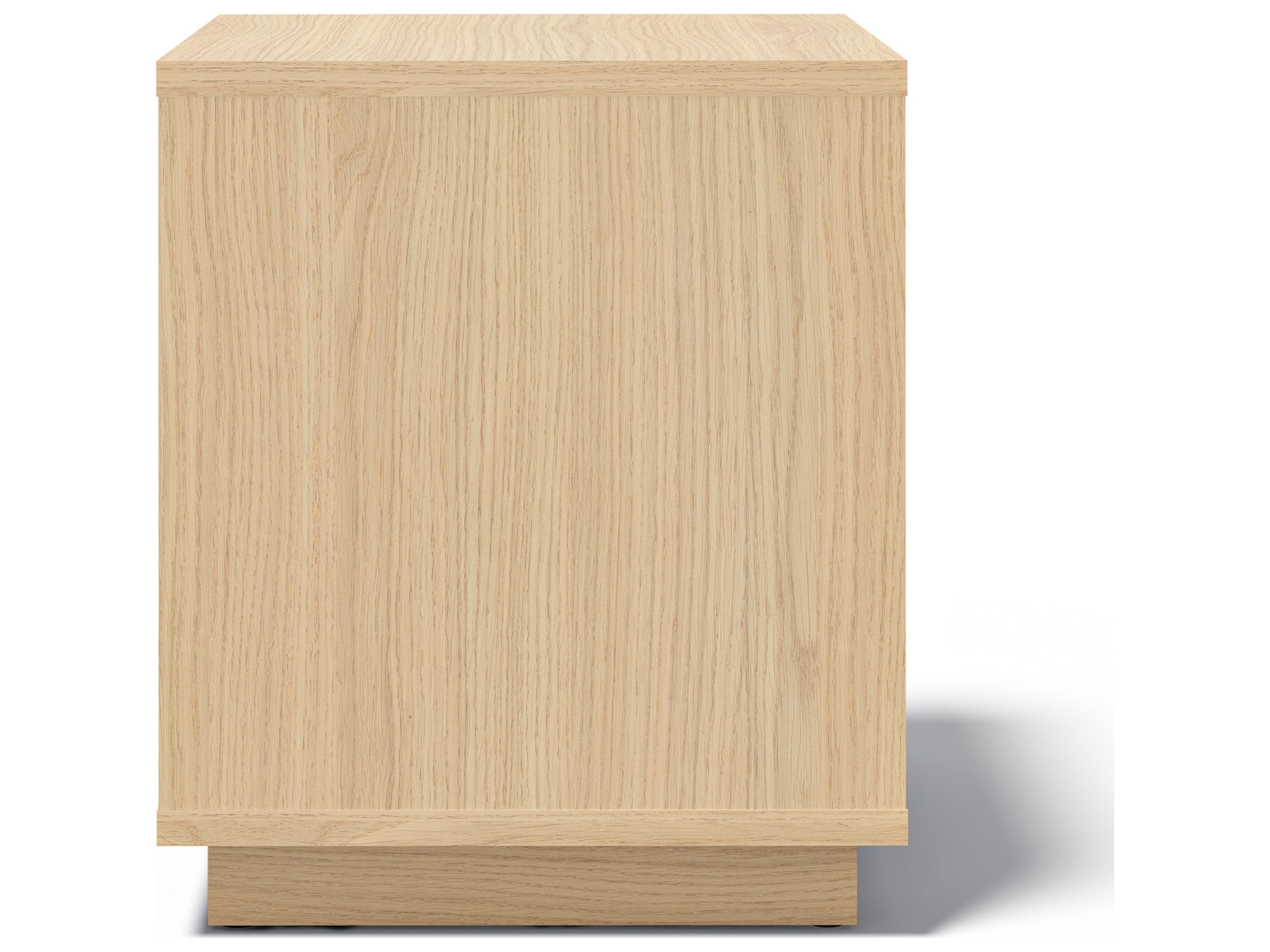 TemaHome Ella Square Wood Melamine Light Oak & Pure White End Table