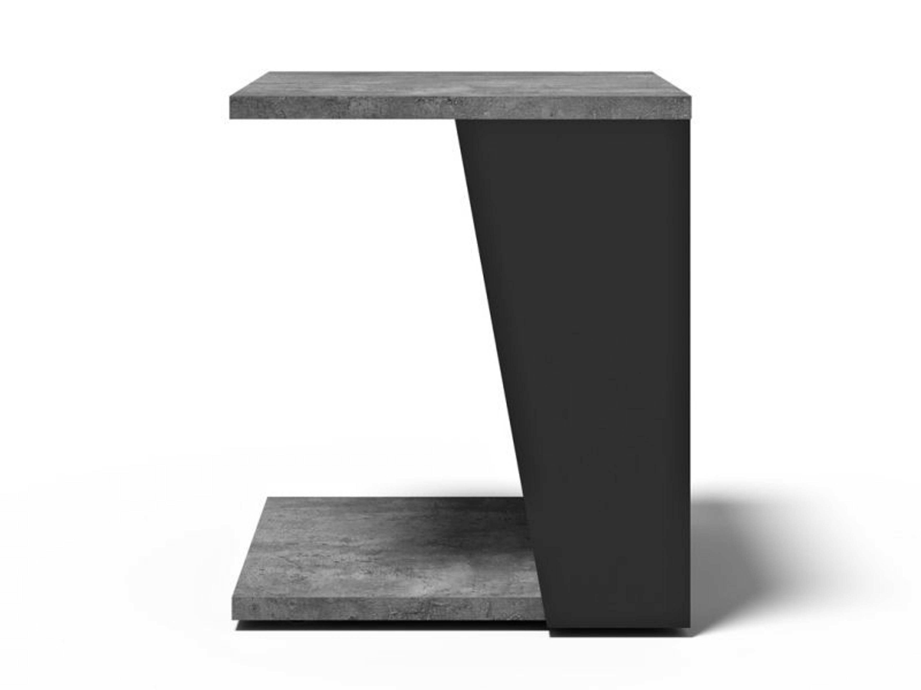 TemaHome Albi Rectangular Wood Concrete Look Black End Table