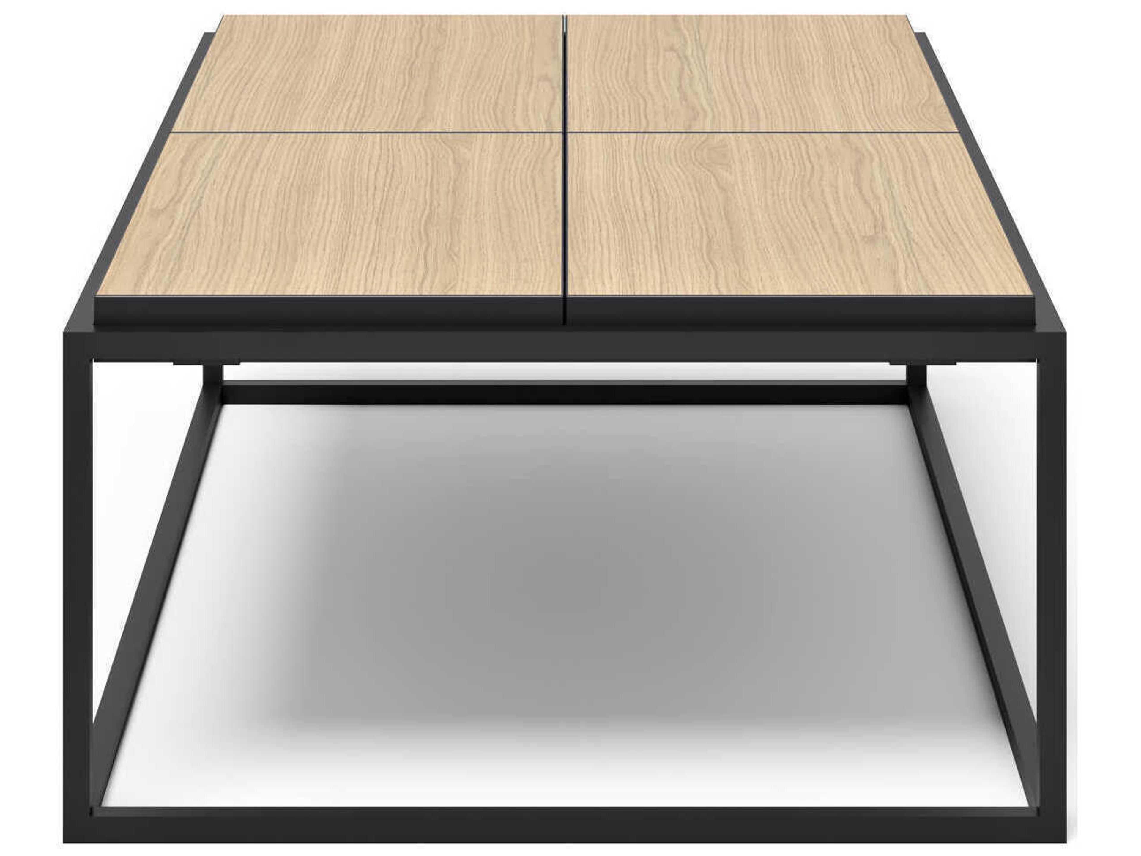 TemaHome Douro Rectangular Wood Melamine Light Oak & Pure Black Coffee Table