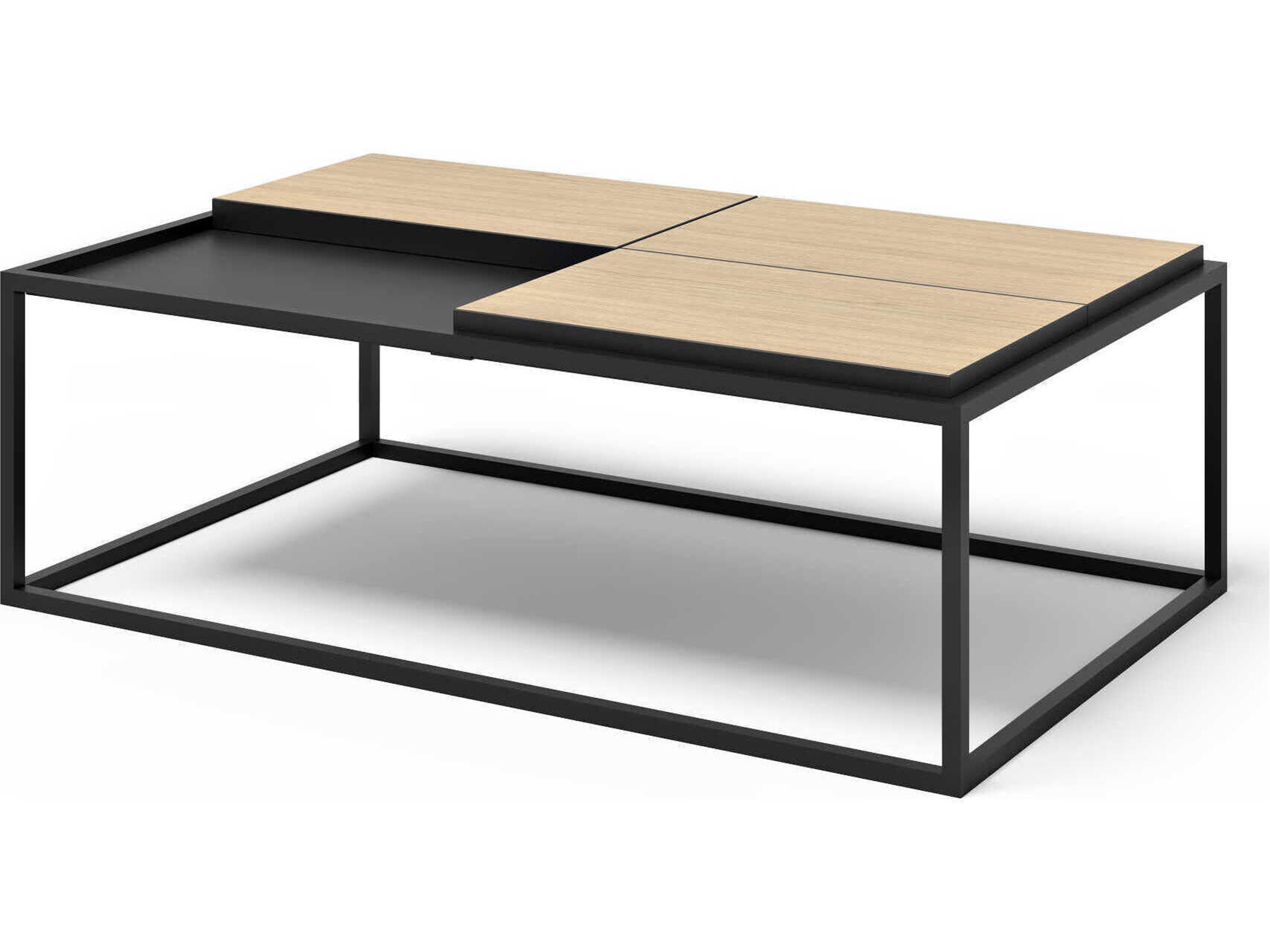 TemaHome Douro Rectangular Wood Melamine Light Oak & Pure Black Coffee Table