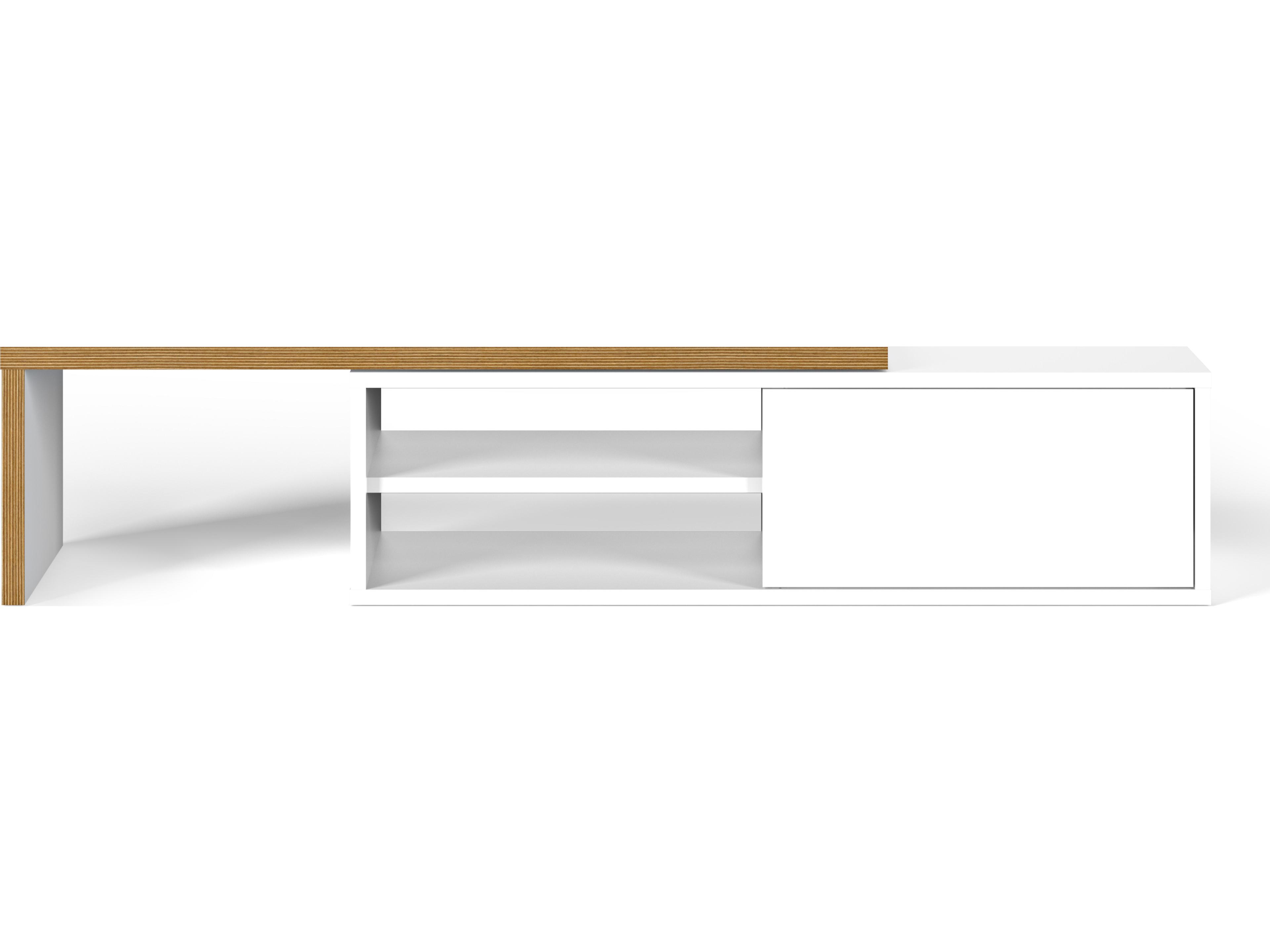 TemaHome Move 43" Pure White & Plywood Media Console