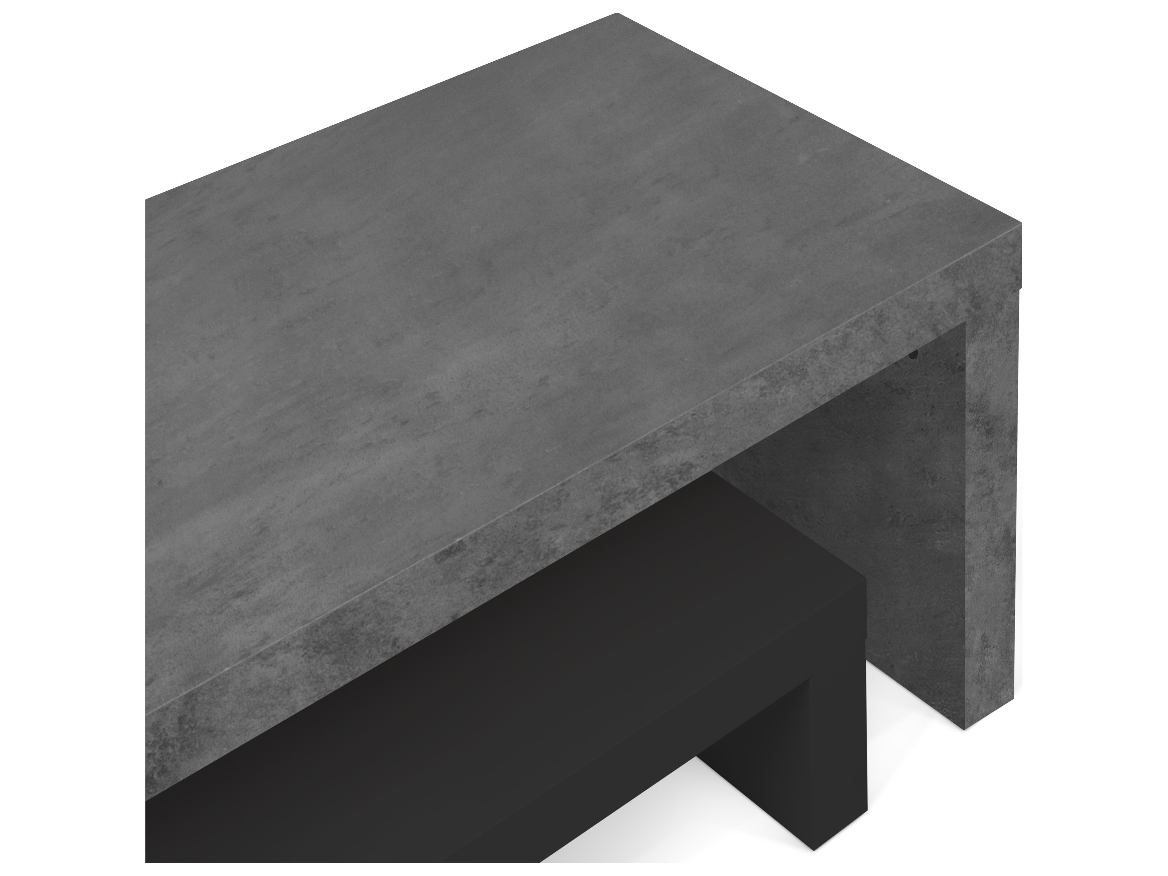 TemaHome Cliff 73" Concrete Look Pure Black Media Console
