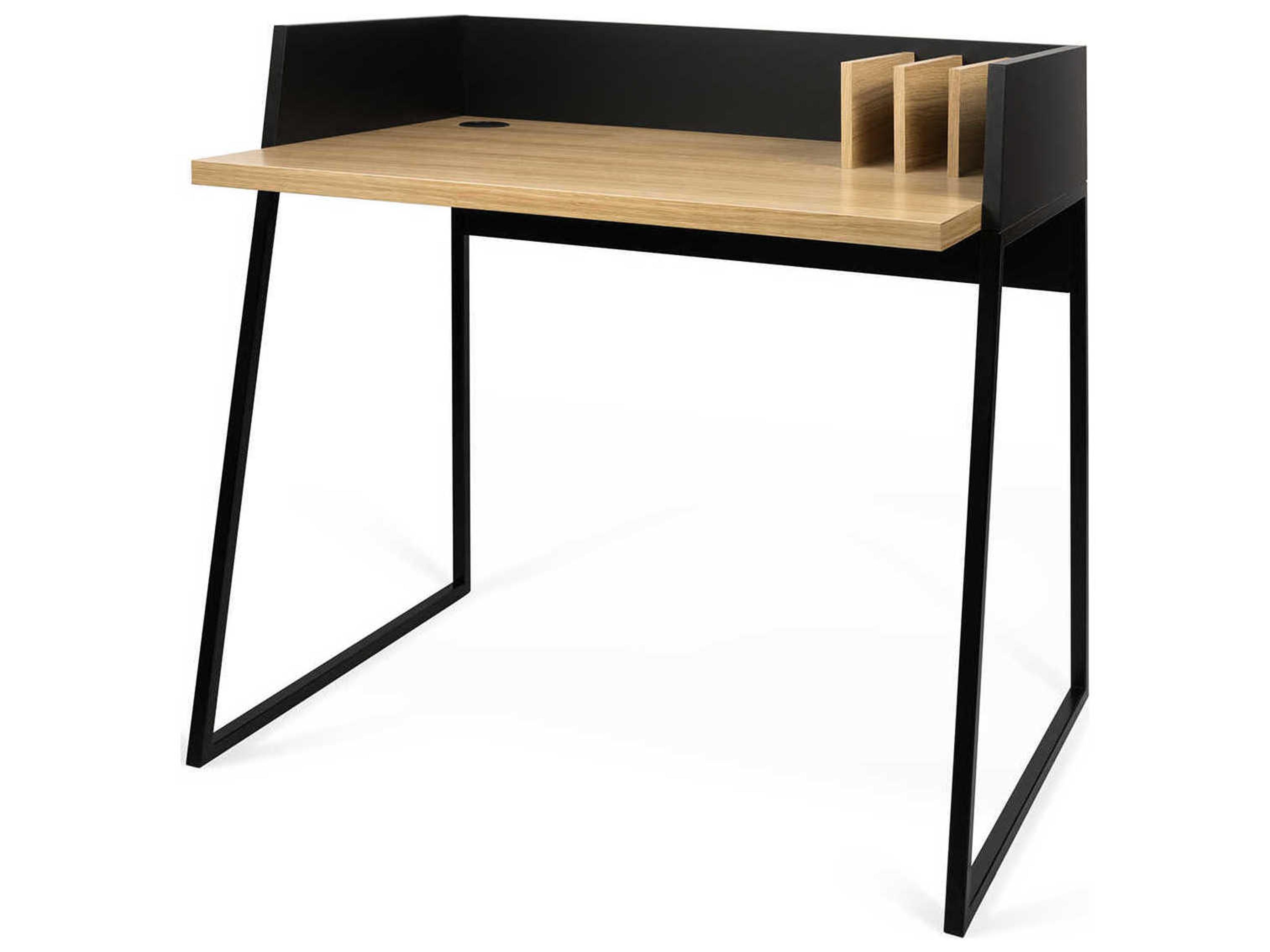 TemaHome Volga Oak Pure Black Computer Desk