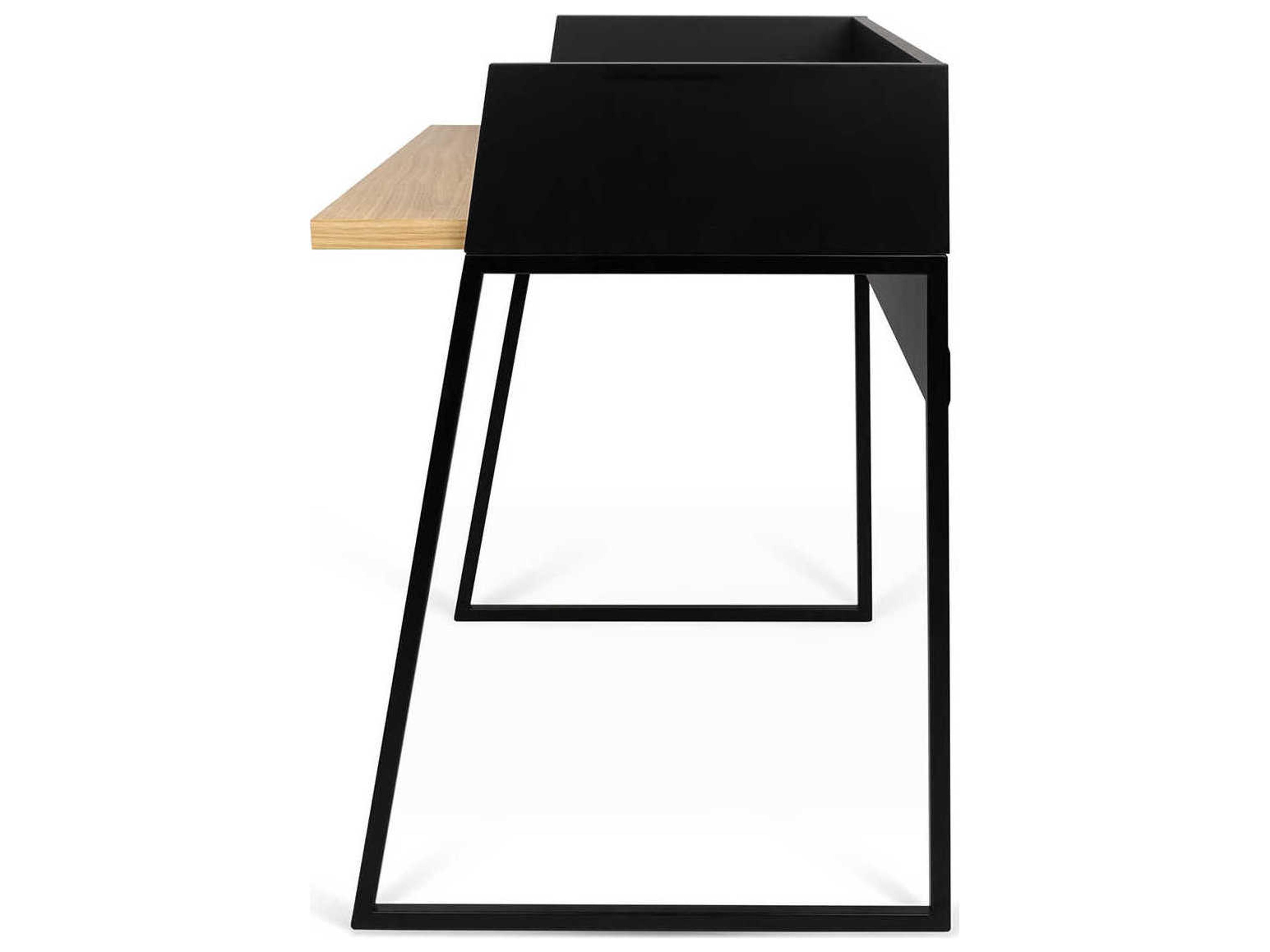 TemaHome Volga Oak Pure Black Computer Desk