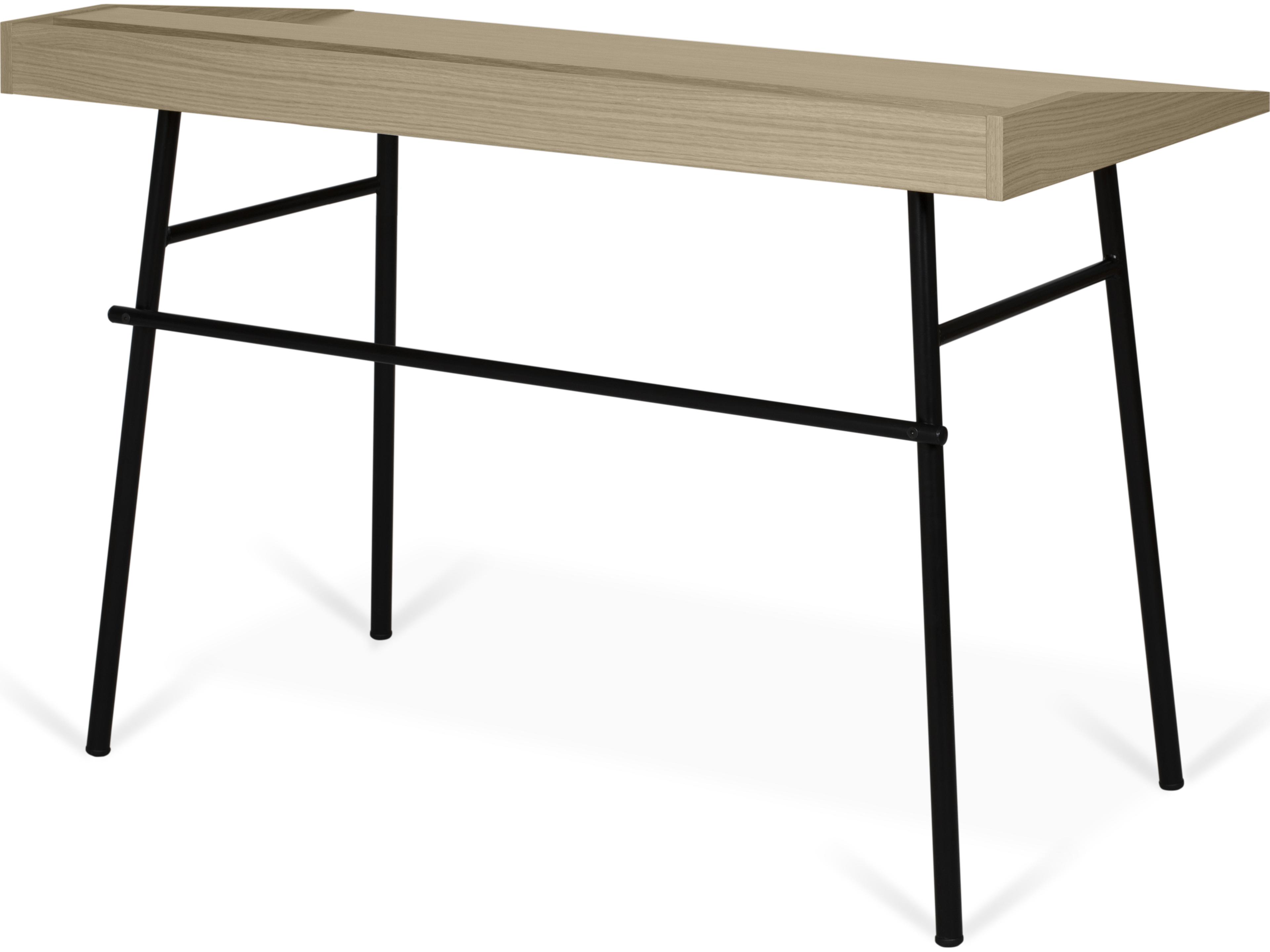 TemaHome Ply Light Oak Pure Black Wood Writing Desk