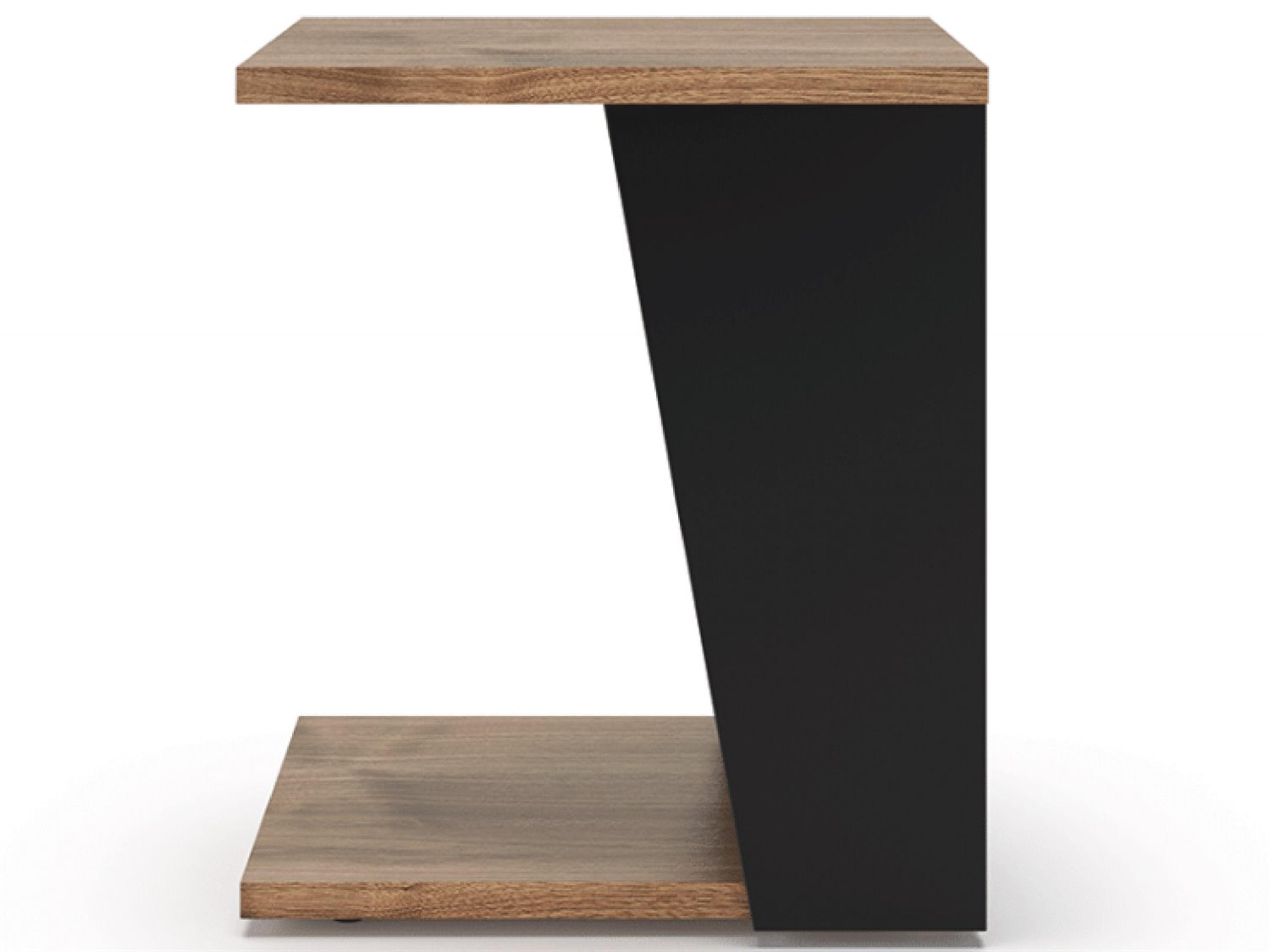 Albi End Table Walnut and Black