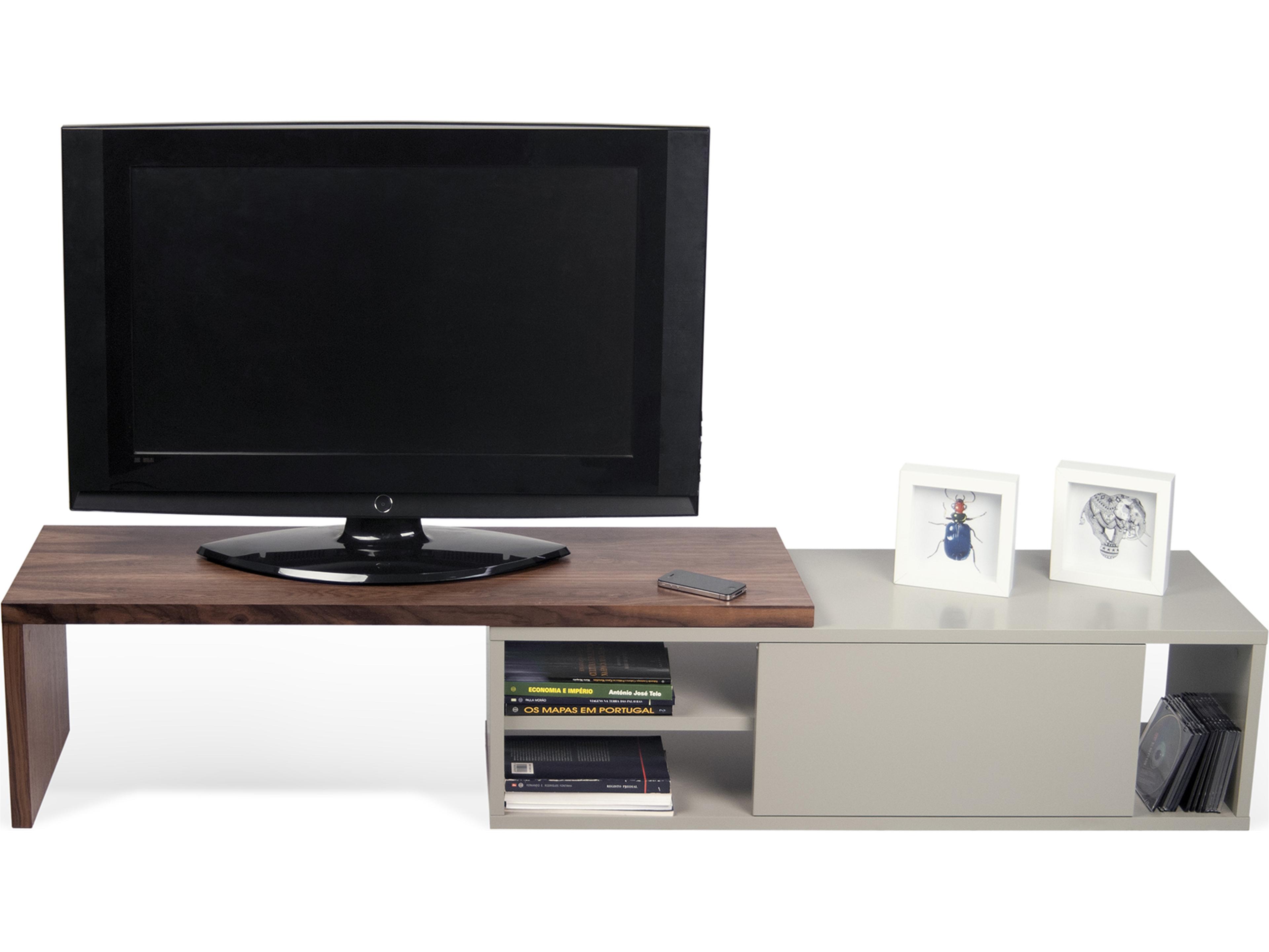 Move 43" Walnut Wood Matte Grey Media Console