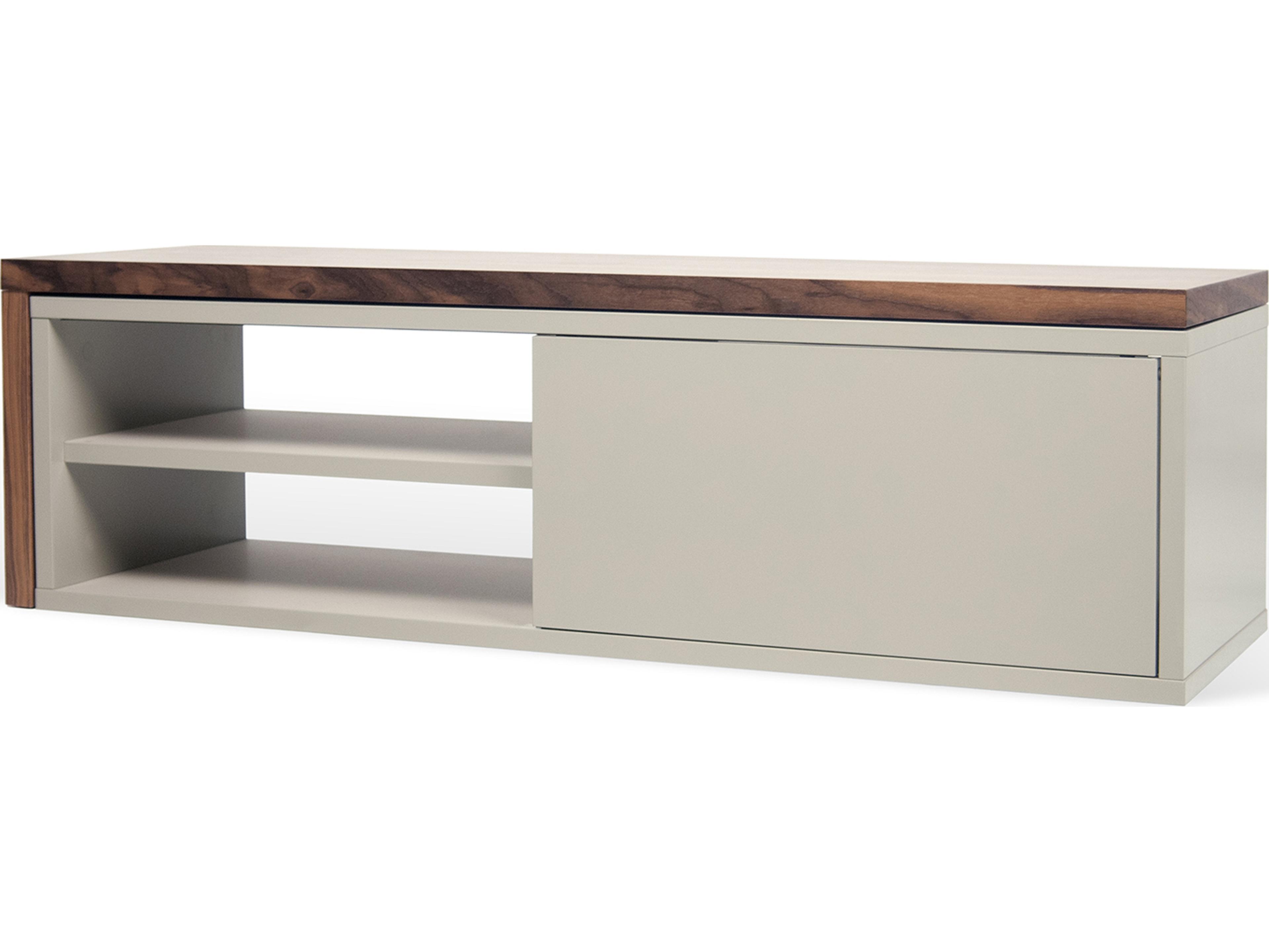 TemaHome Move 43" Walnut Wood Matte Grey Media Console