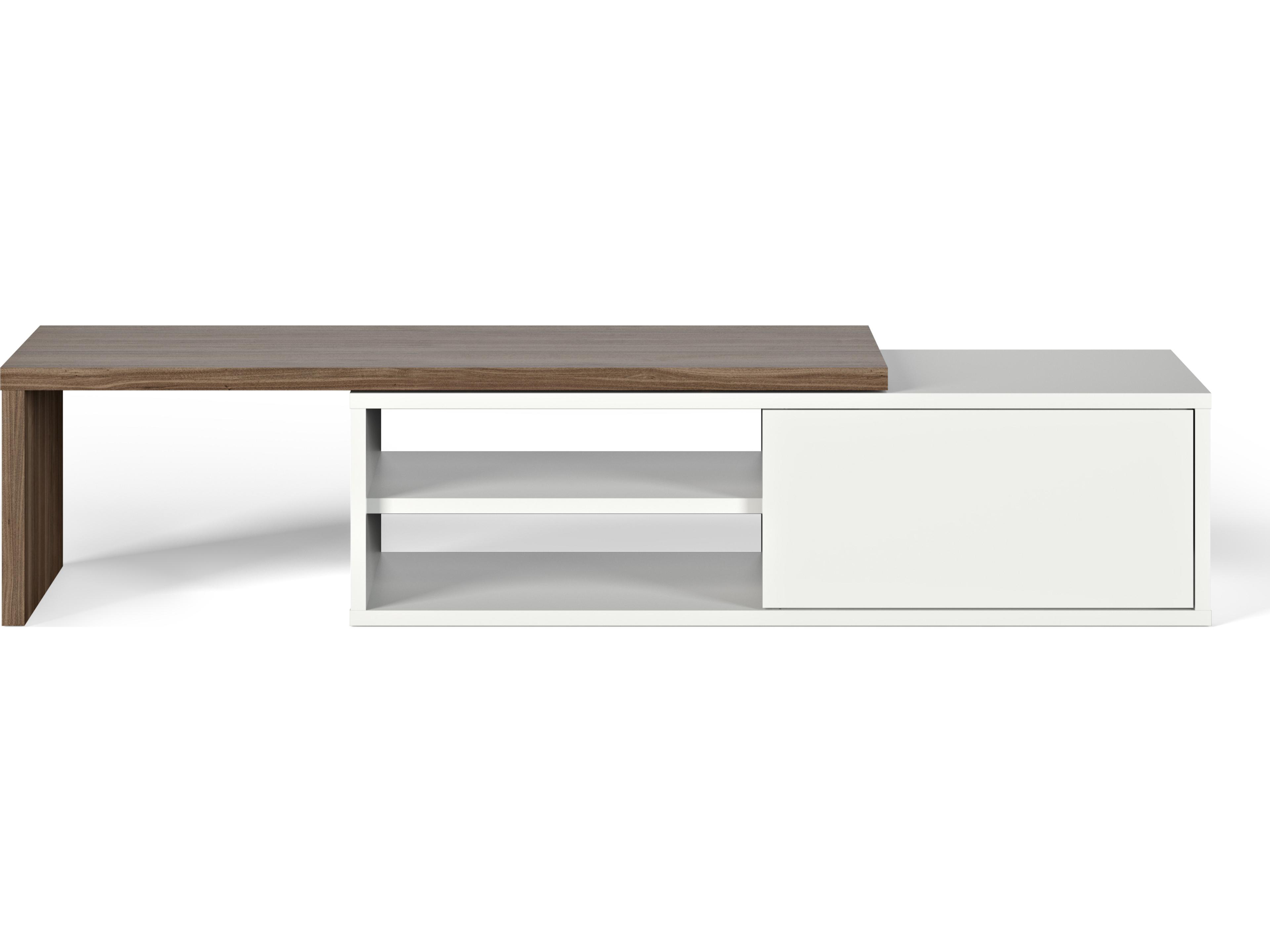 Move 43" Walnut Pure White Media Console