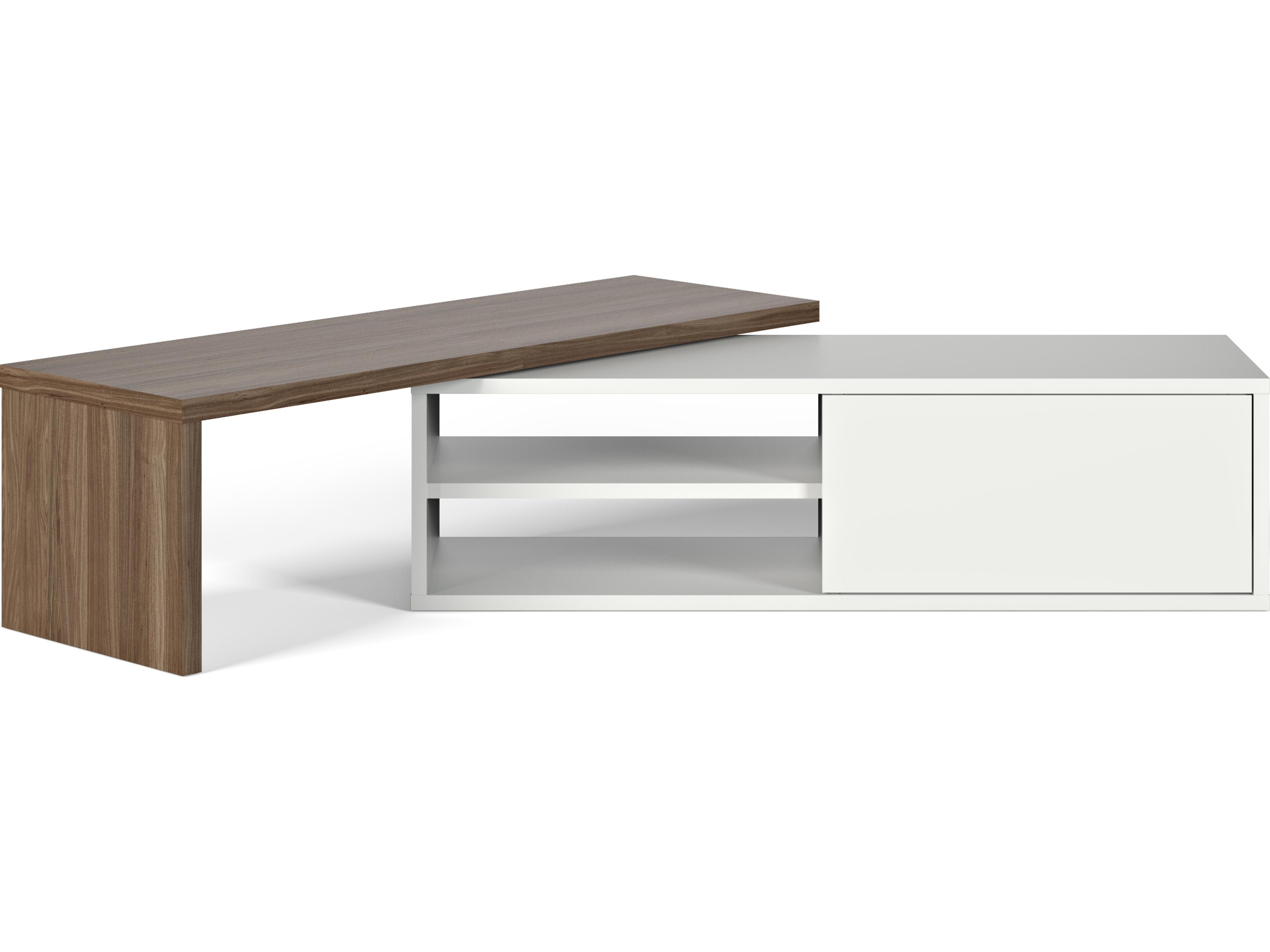 TemaHome Move 43" Walnut Pure White Media Console