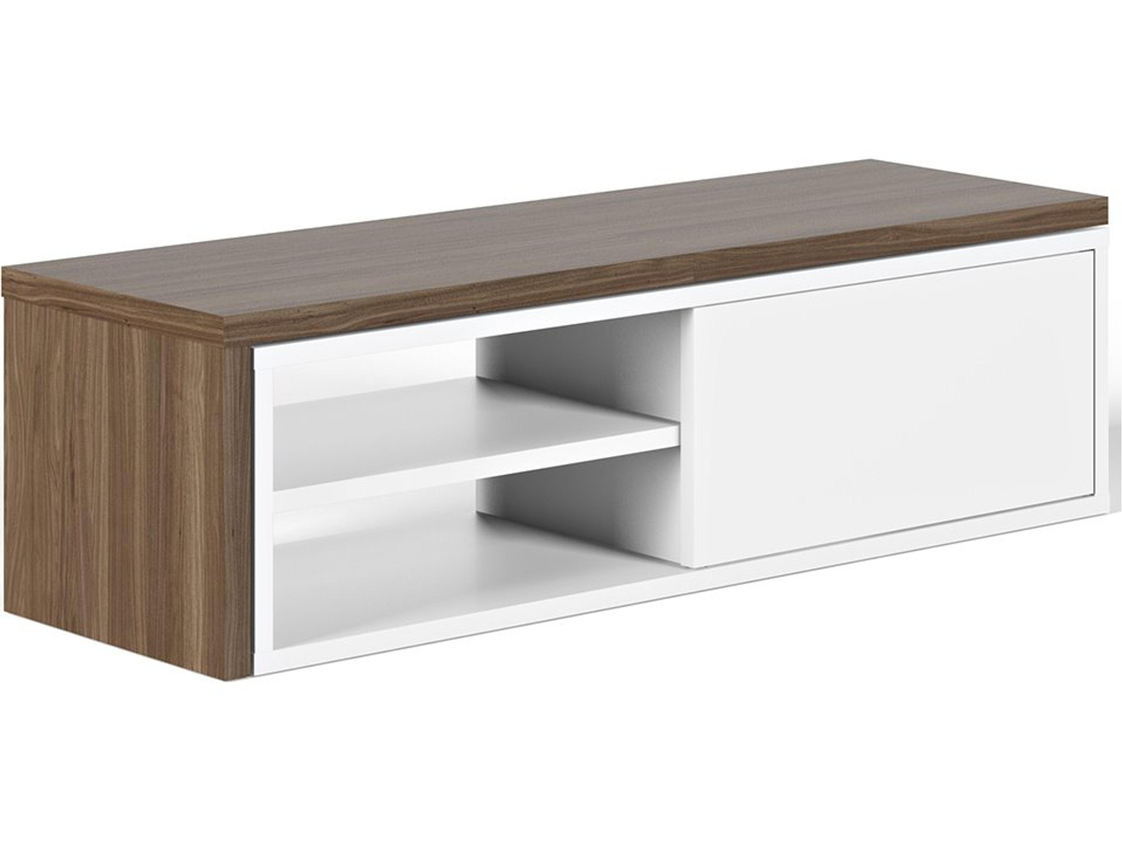 TemaHome Move 43" Walnut Pure White Media Console