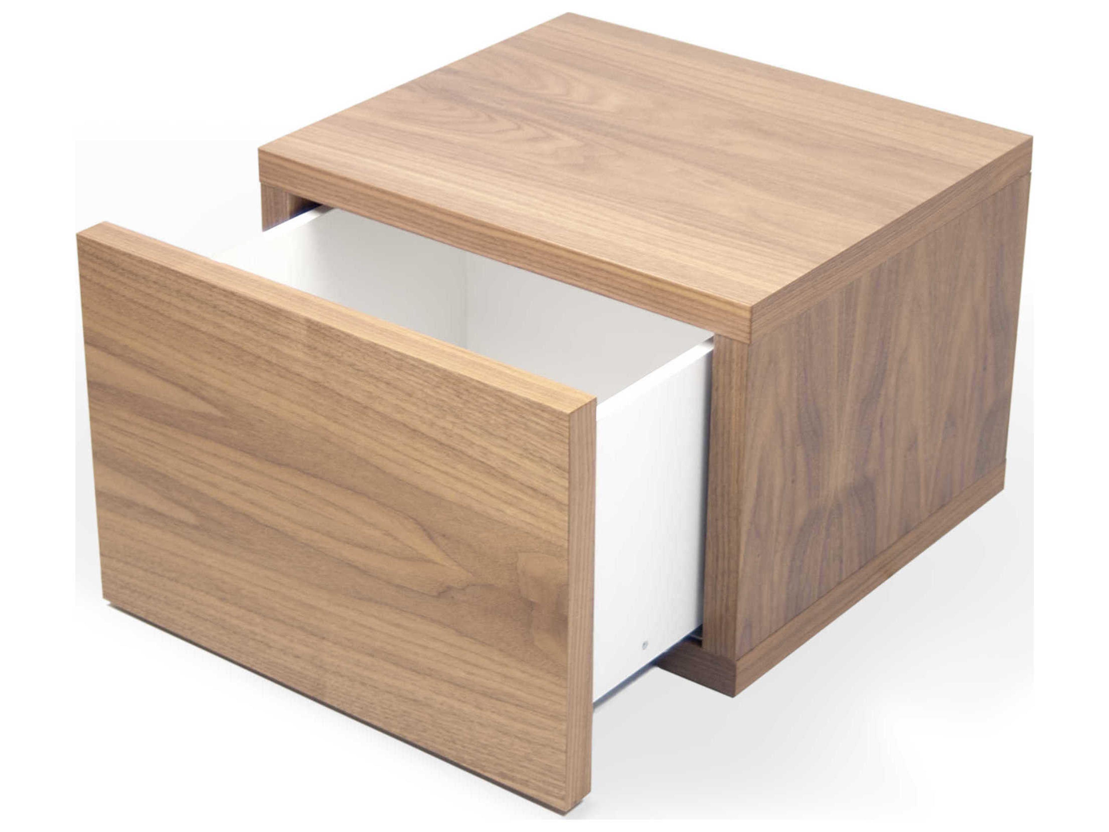 TemaHome Float 1-Drawer Brown Nightstand