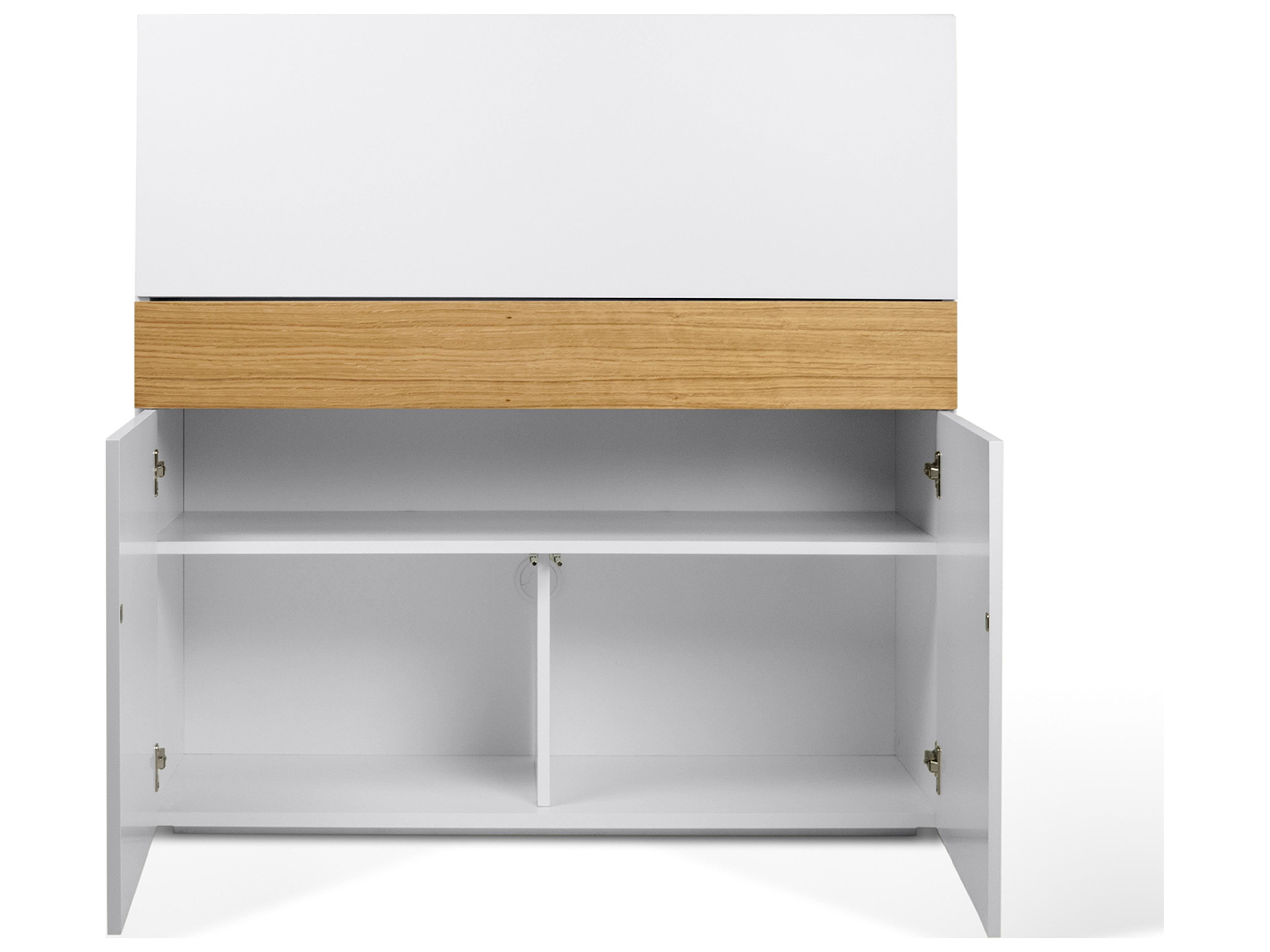 TemaHome Focus Pure White Oak Armoire Desk