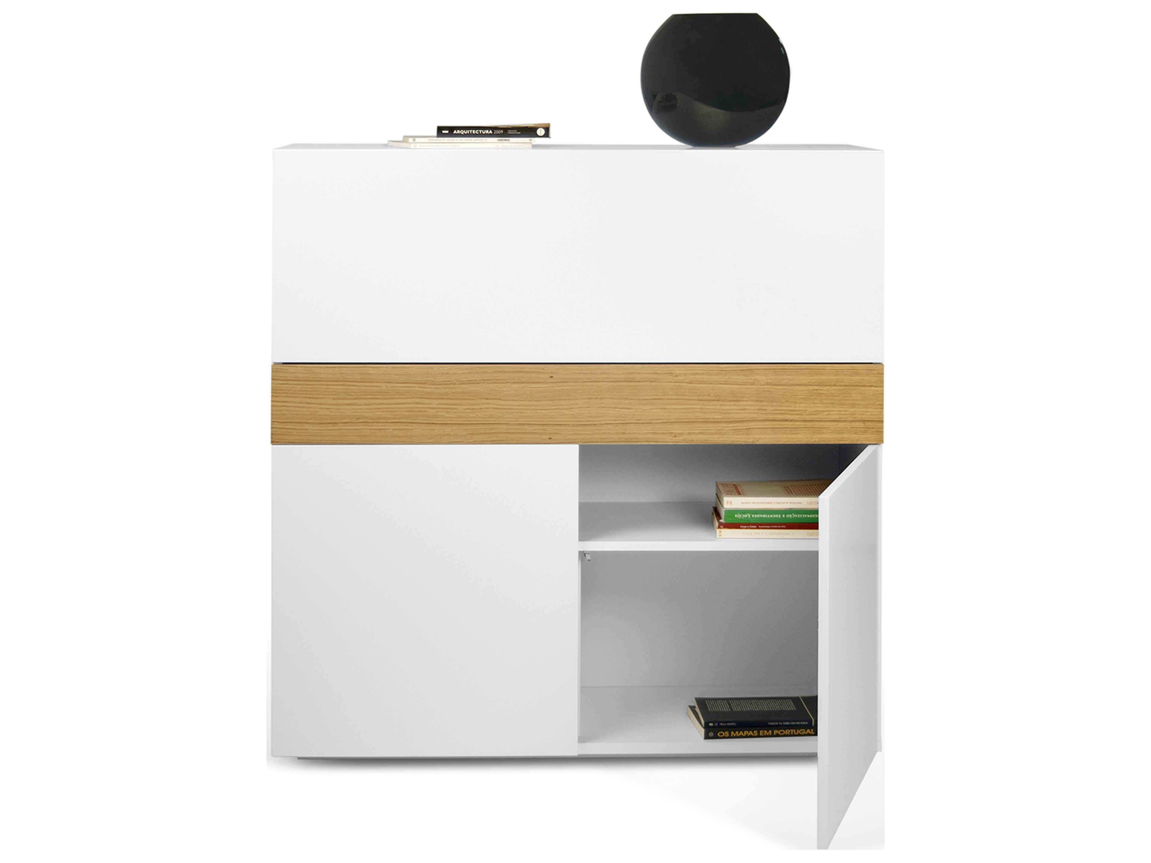 TemaHome Focus Pure White Oak Armoire Desk
