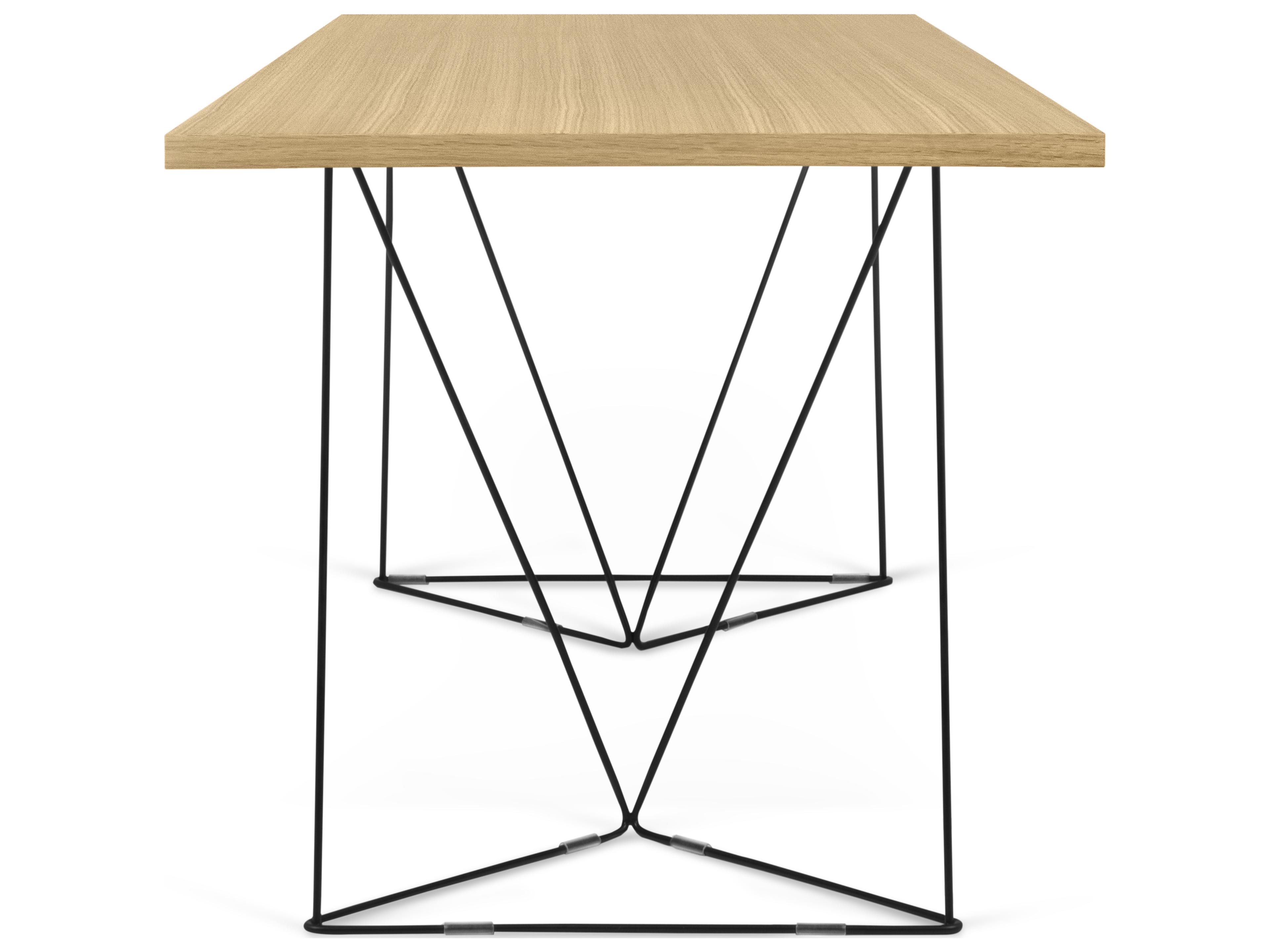 TemaHome Flow Oak Black Lacquered Steel Wood Computer Desk