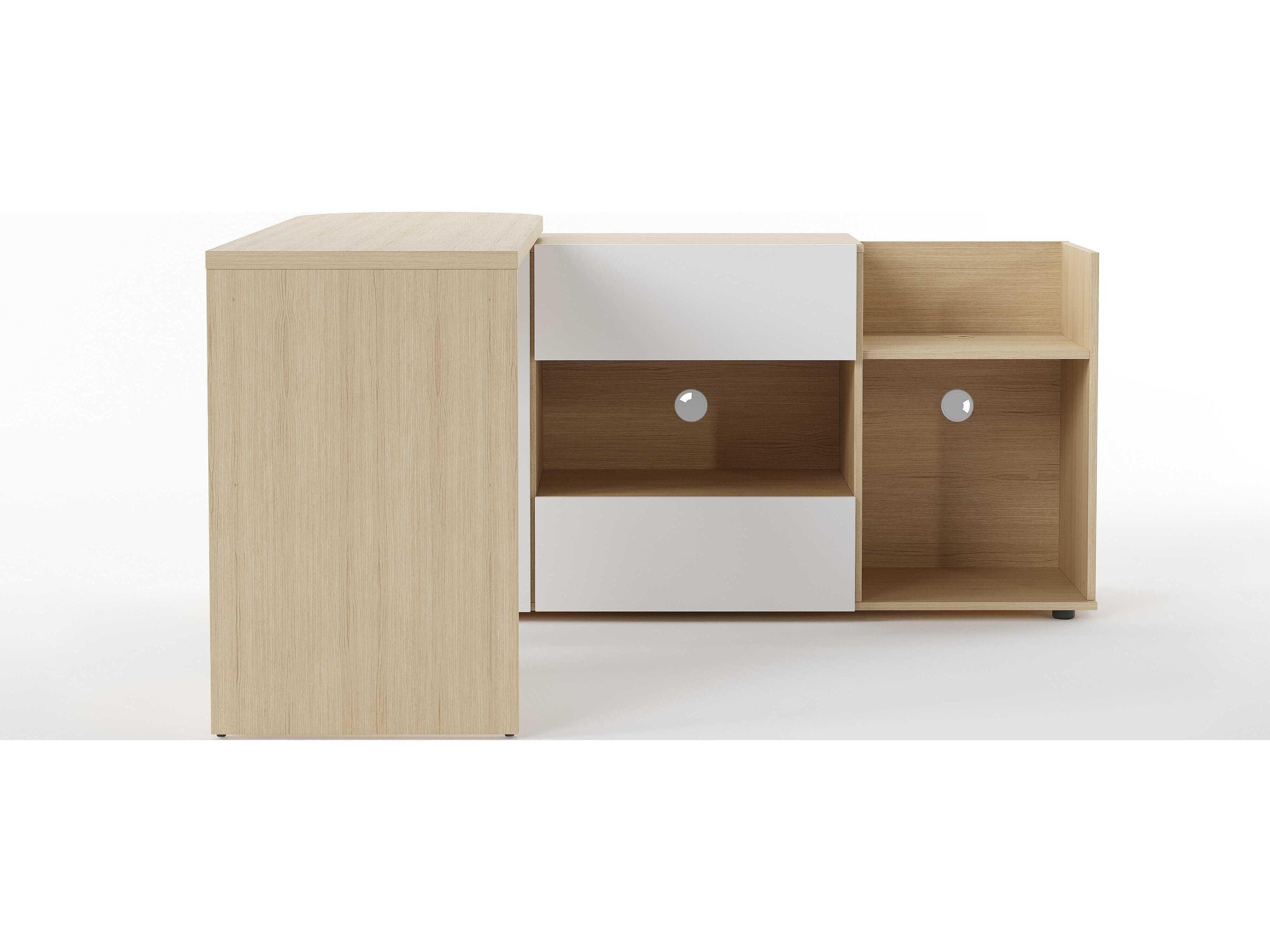 TemaHome Tango Melamine Light Oak White Writing Desk