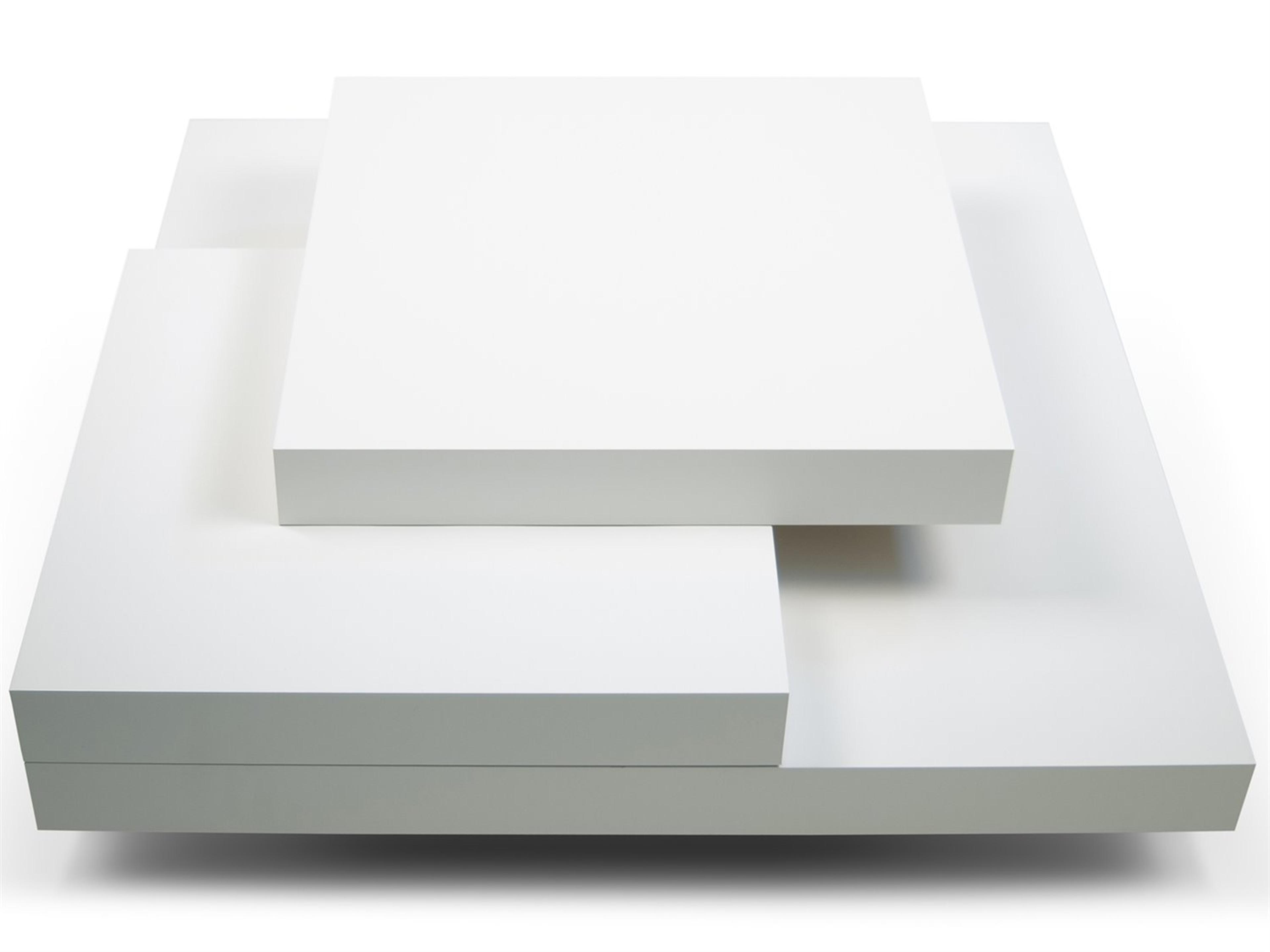 TemaHome Slate Square Wood Pure White Coffee Table