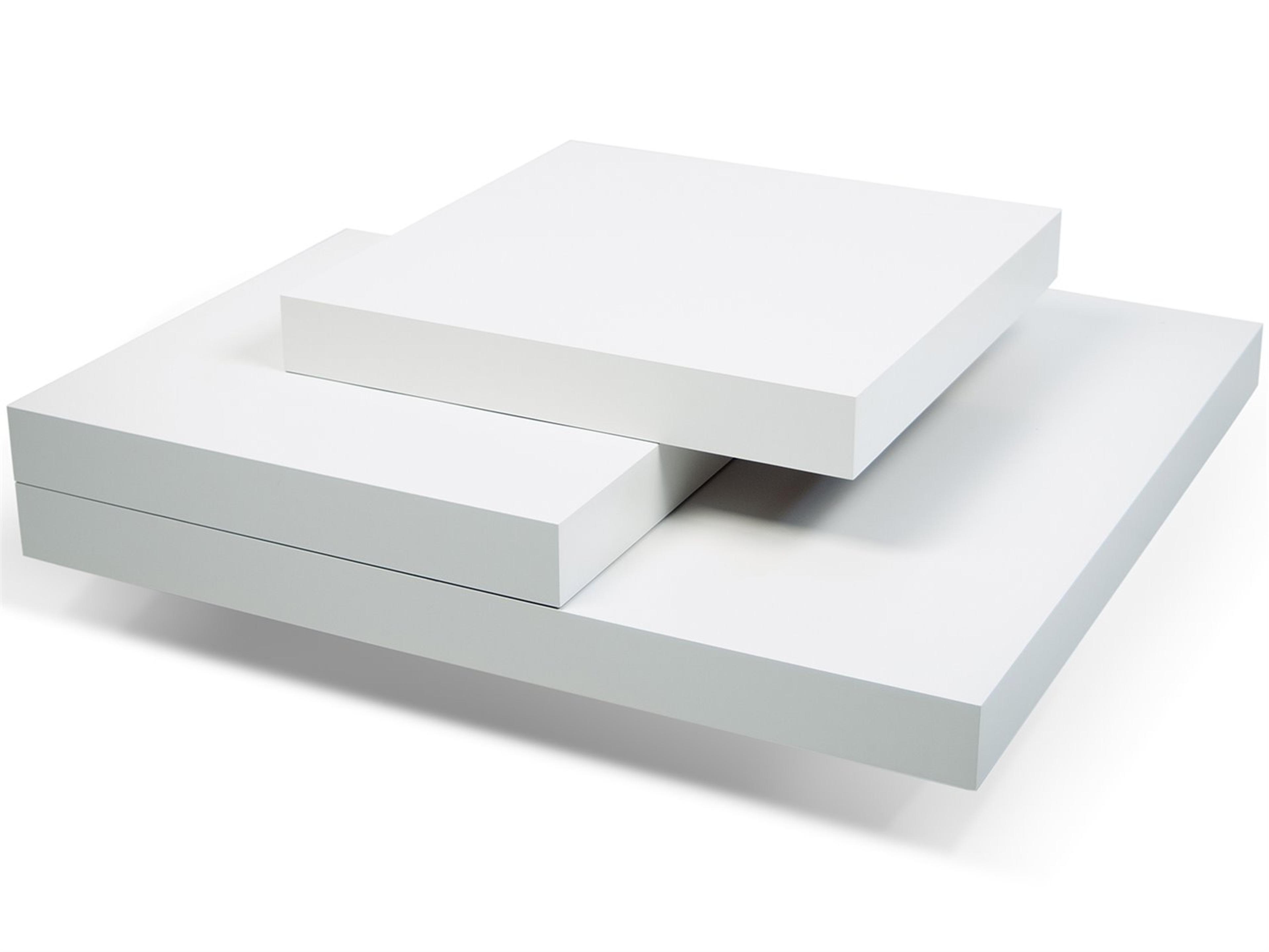 Slate Square Wood Coffee Table in Pure White