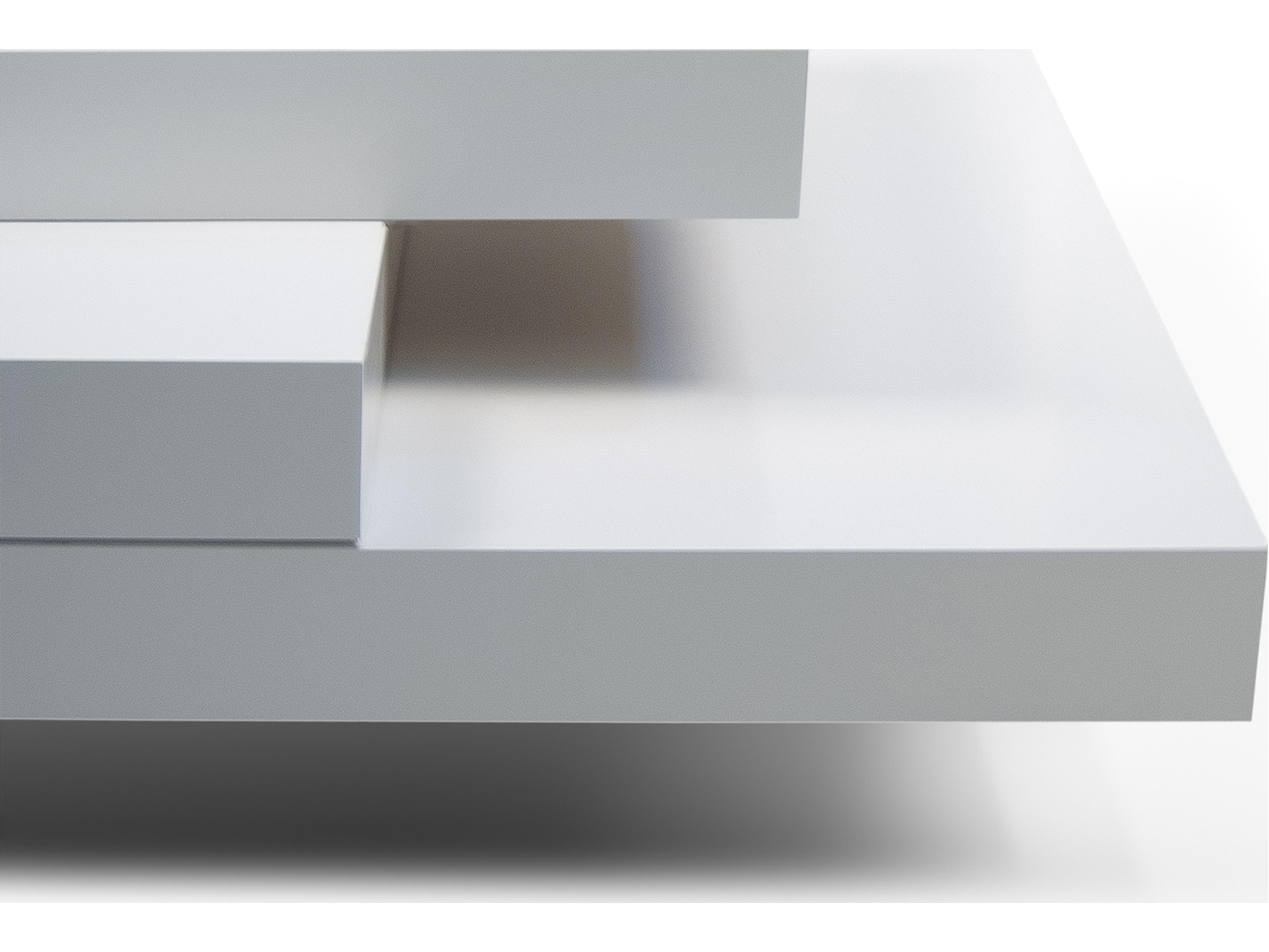 TemaHome Slate Square Wood Pure White Coffee Table