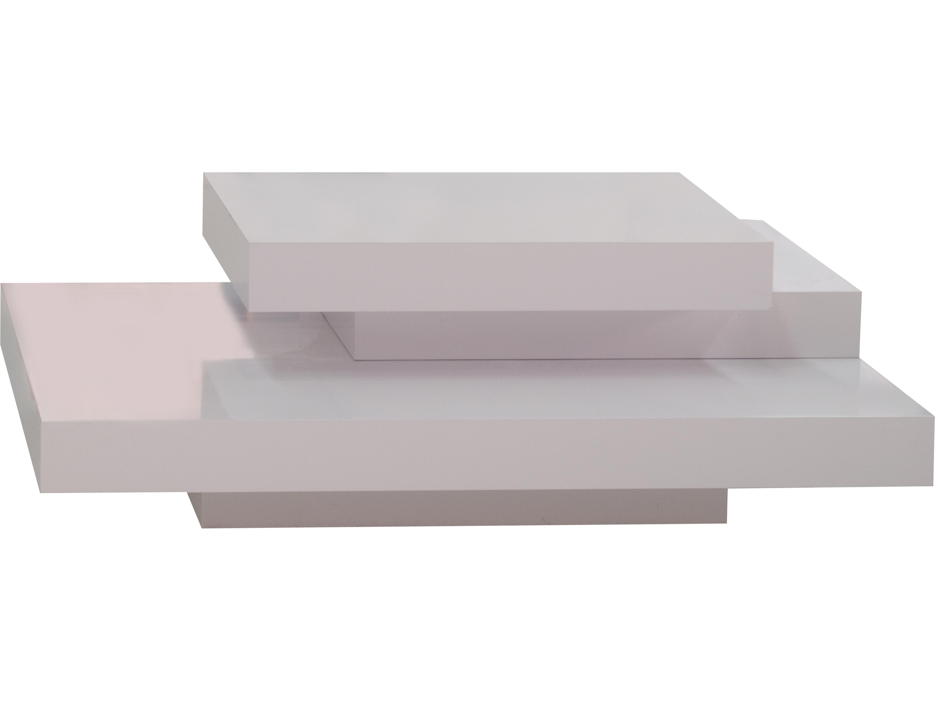 TemaHome Slate Square Wood Pure White Coffee Table