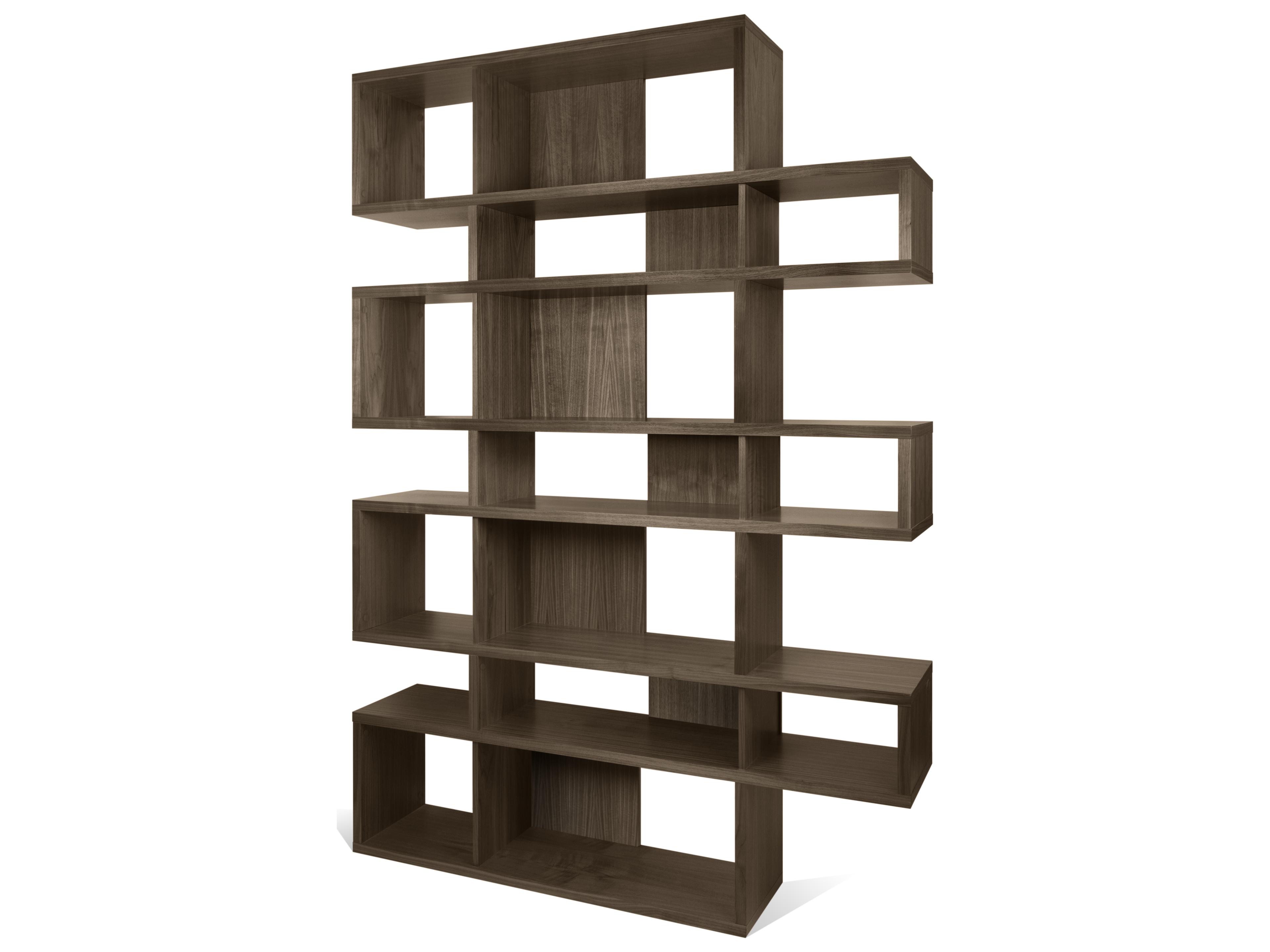 London Bookcase Walnut Veneer Modular Shelving Unit