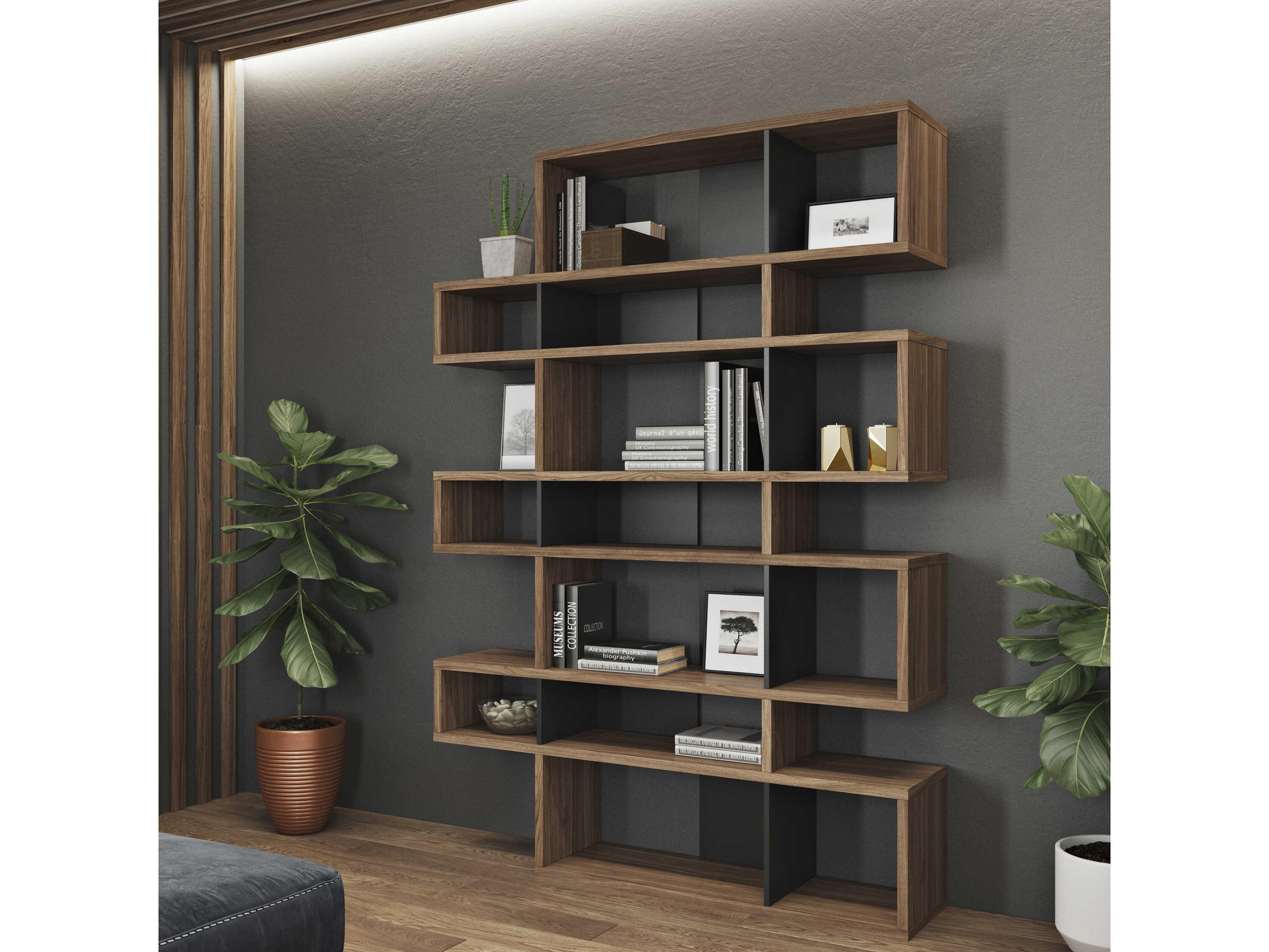 TemaHome London Walnut Frame Bookcase