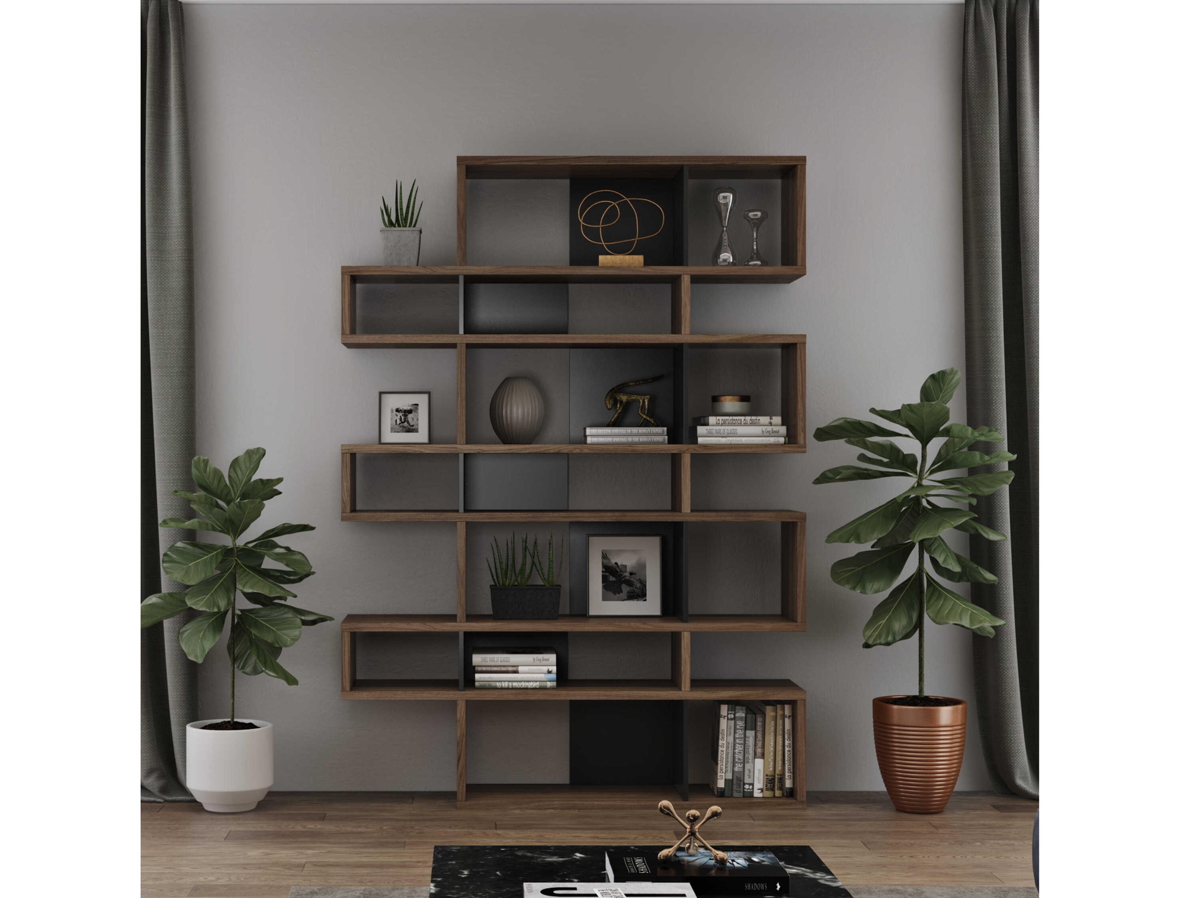 TemaHome London Walnut Frame Bookcase