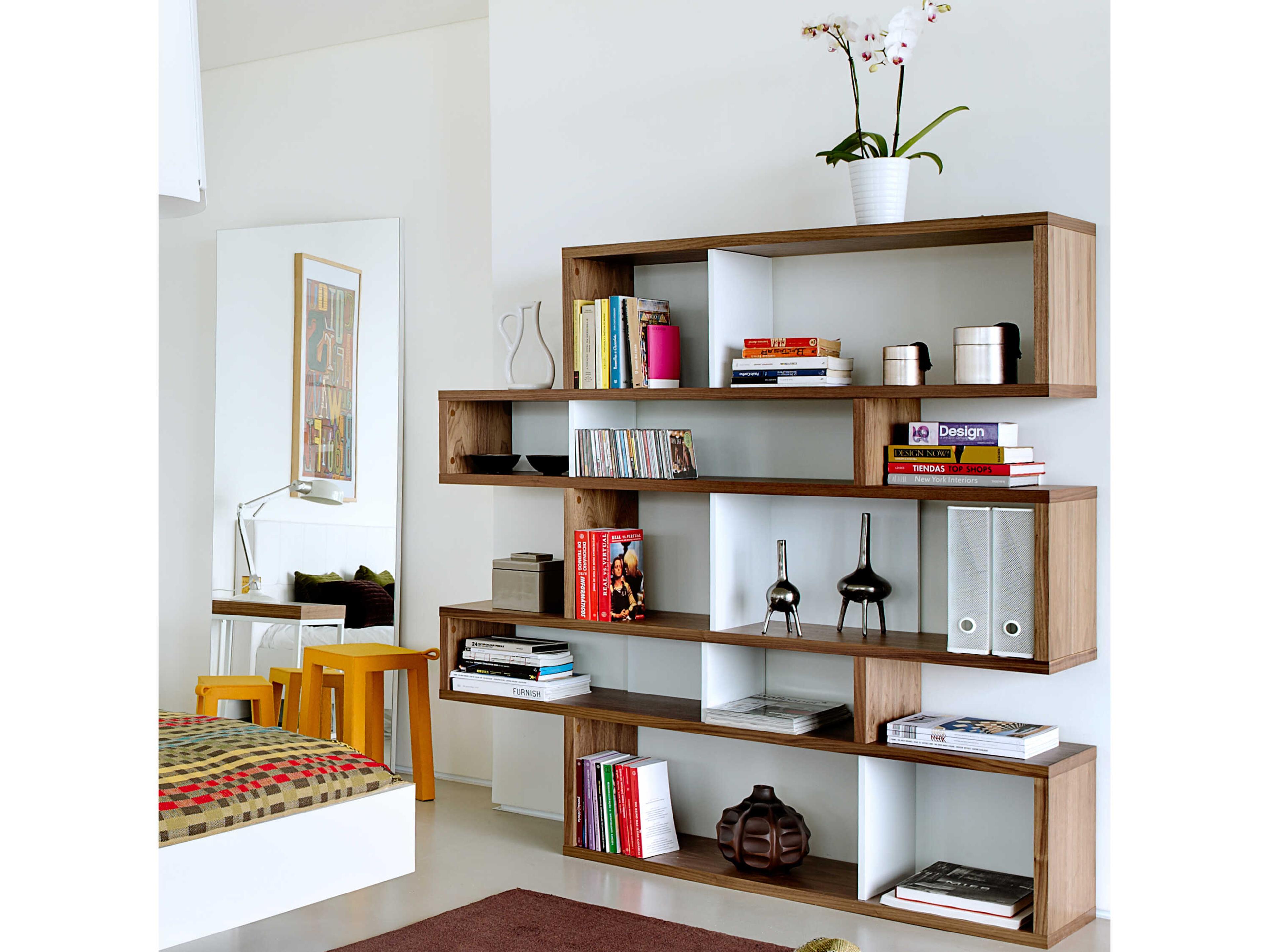 TemaHome London Walnut Frame Bookcase