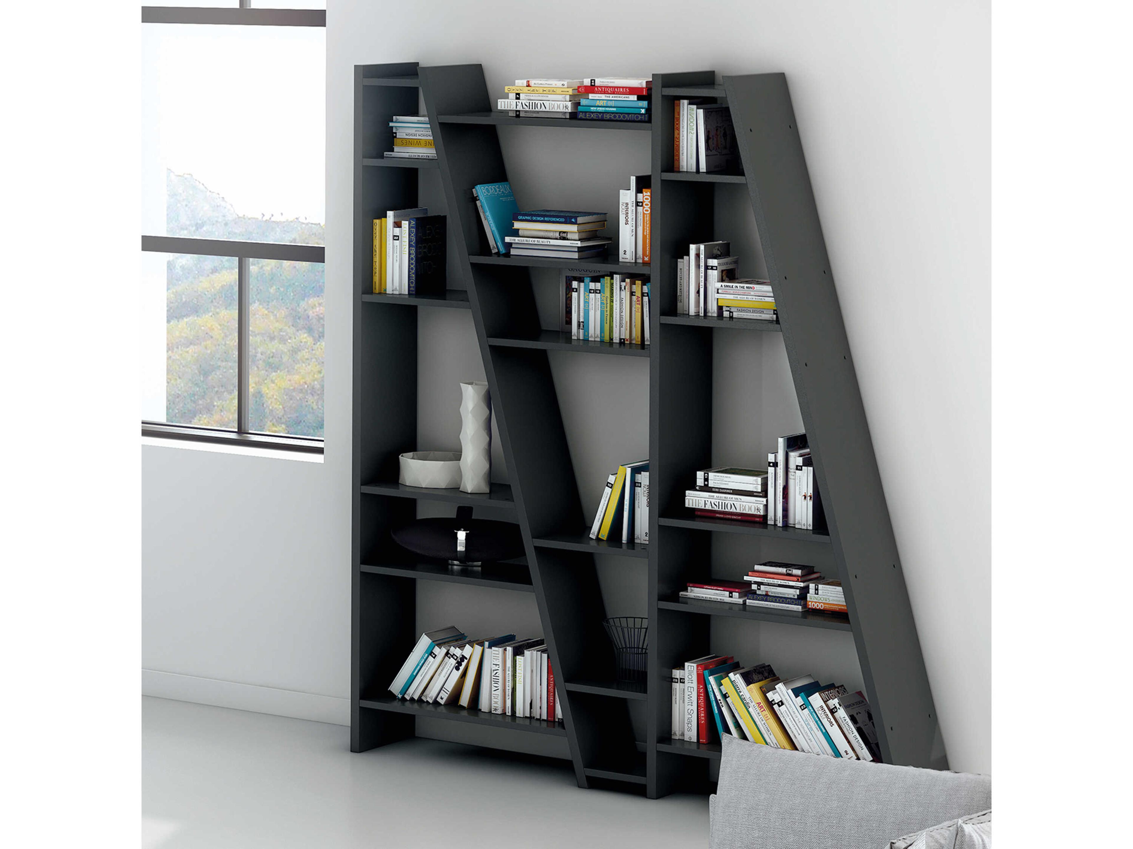 TemaHome Delta Pure Black Bookcase