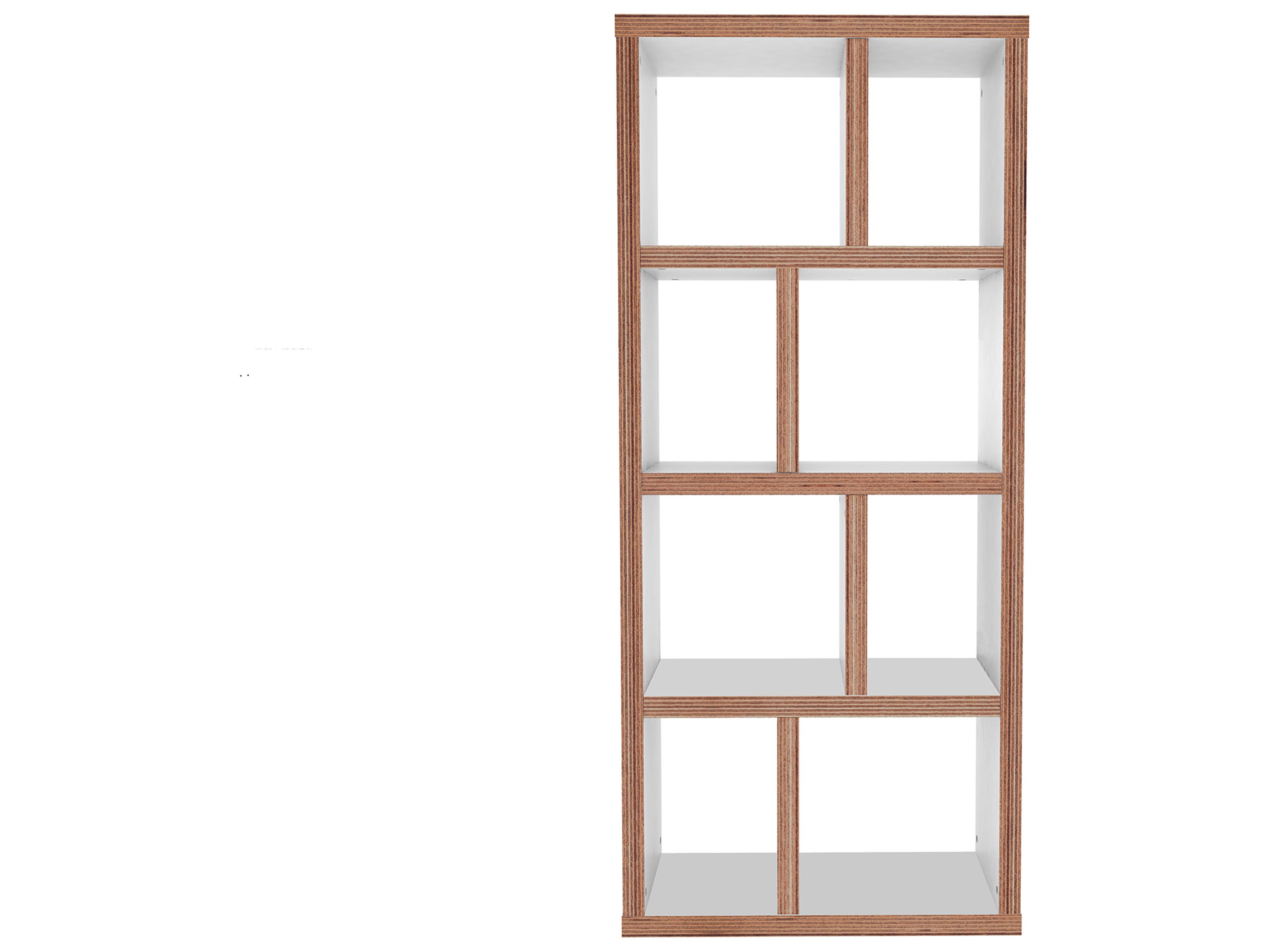 TemaHome Berlin Pure White Plywood Bookcase