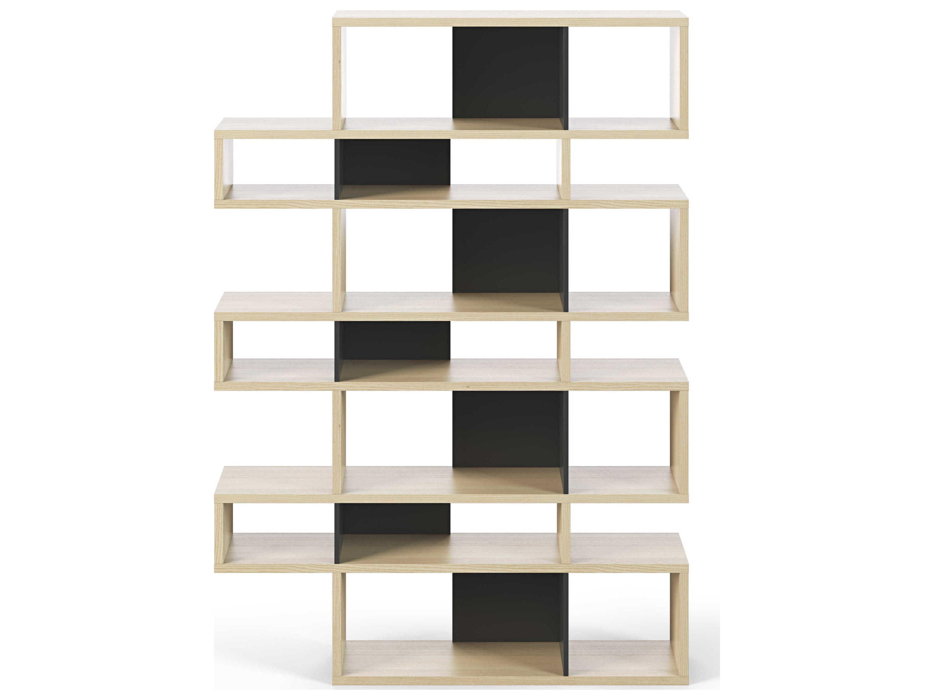 TemaHome London Oak Frame Pure Black Backs Bookcase