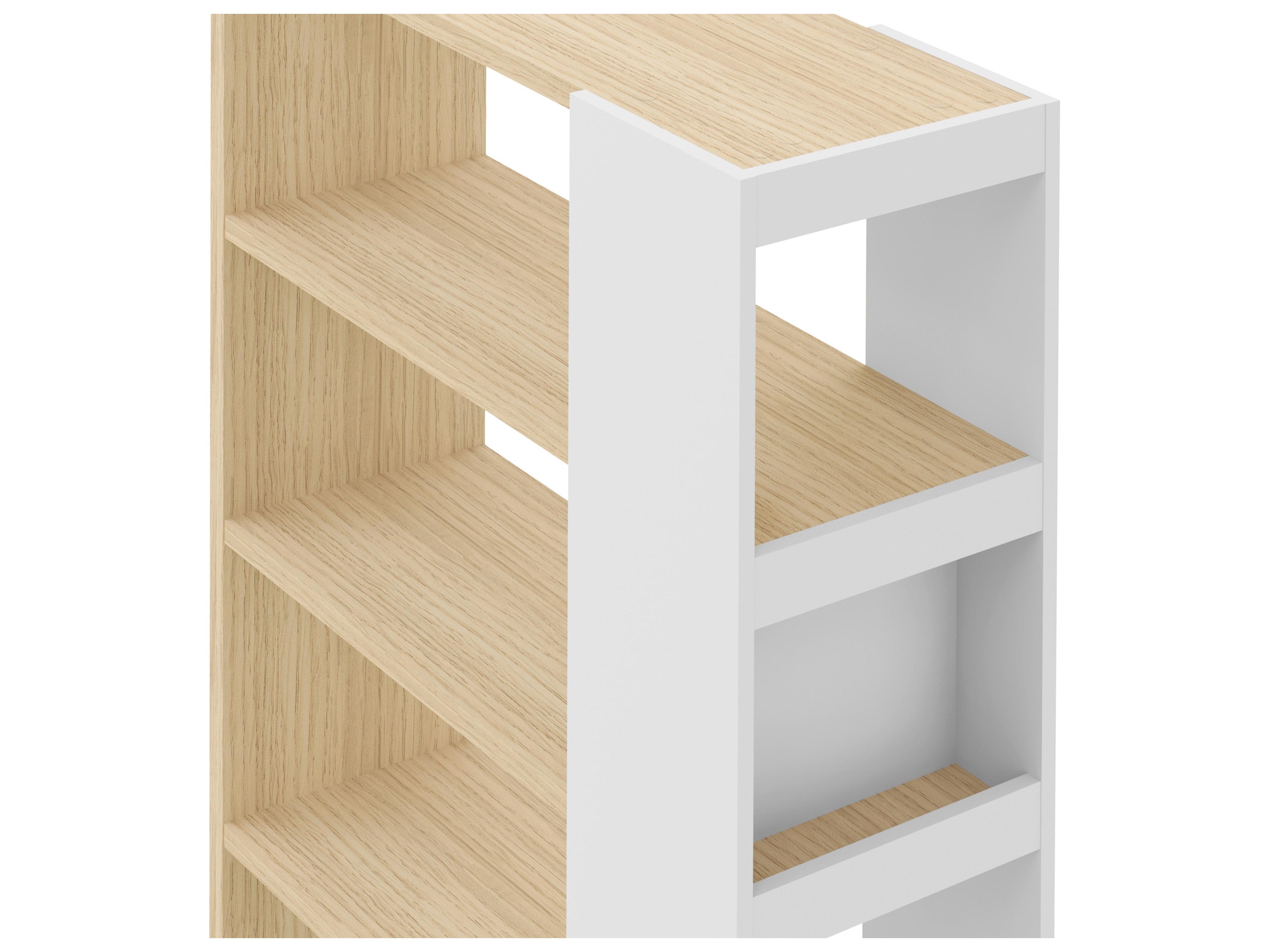 TemaHome Ella Melamine Light Oak & Pure White Bookcase