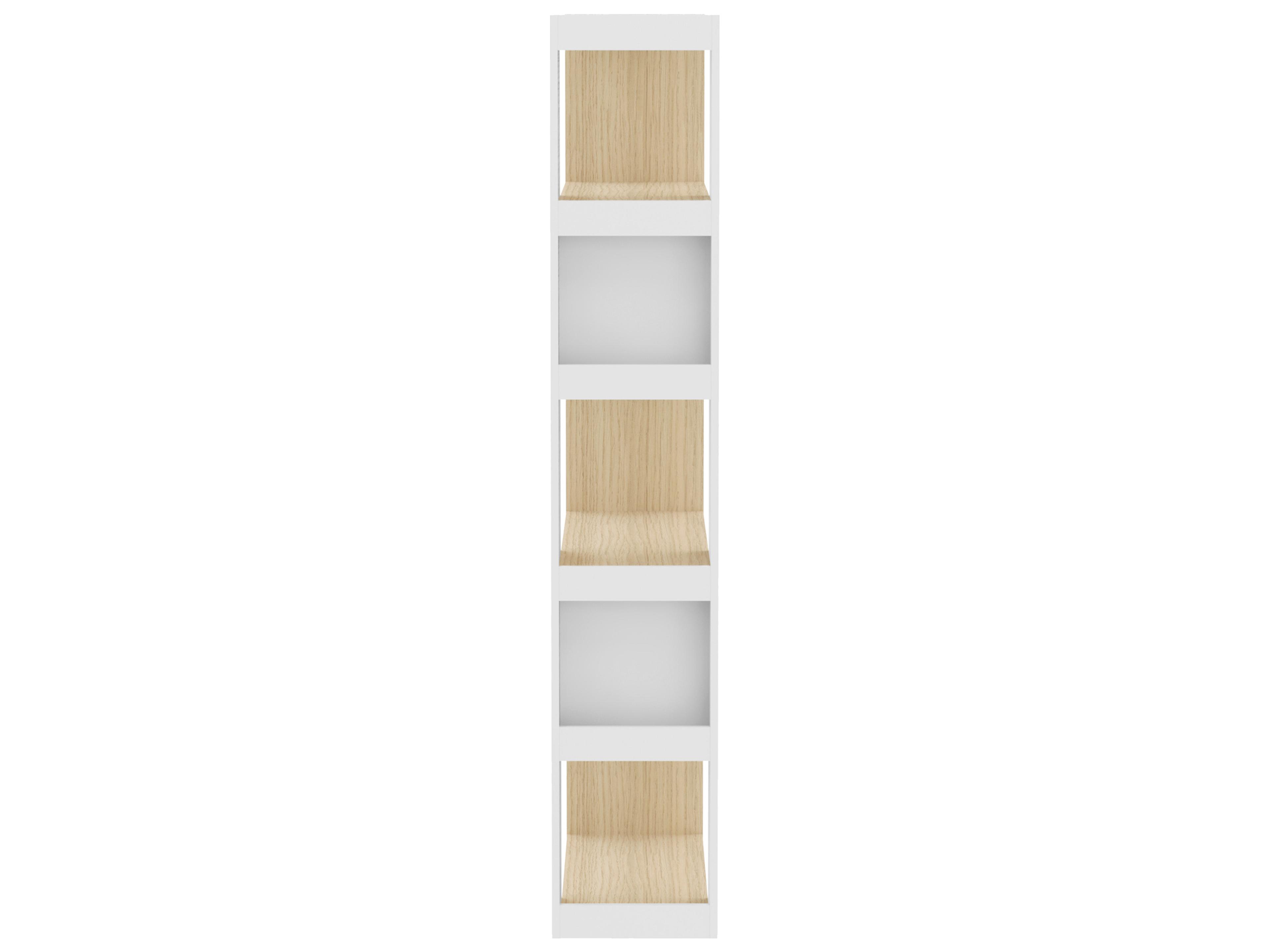 TemaHome Ella Melamine Light Oak & Pure White Bookcase