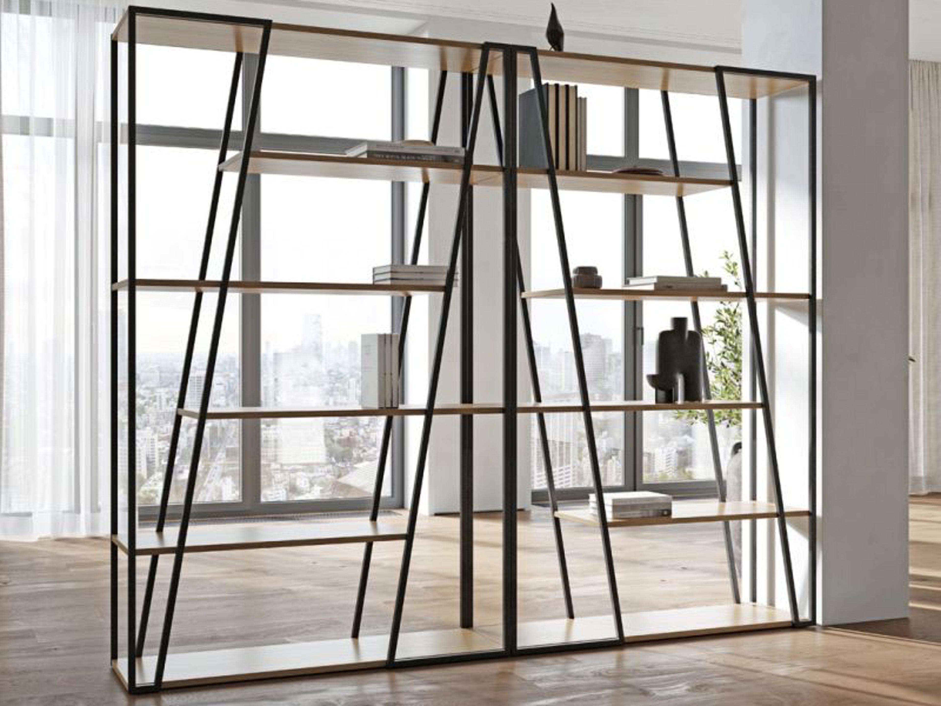 TemaHome Albi Light Oak Black Bookcase