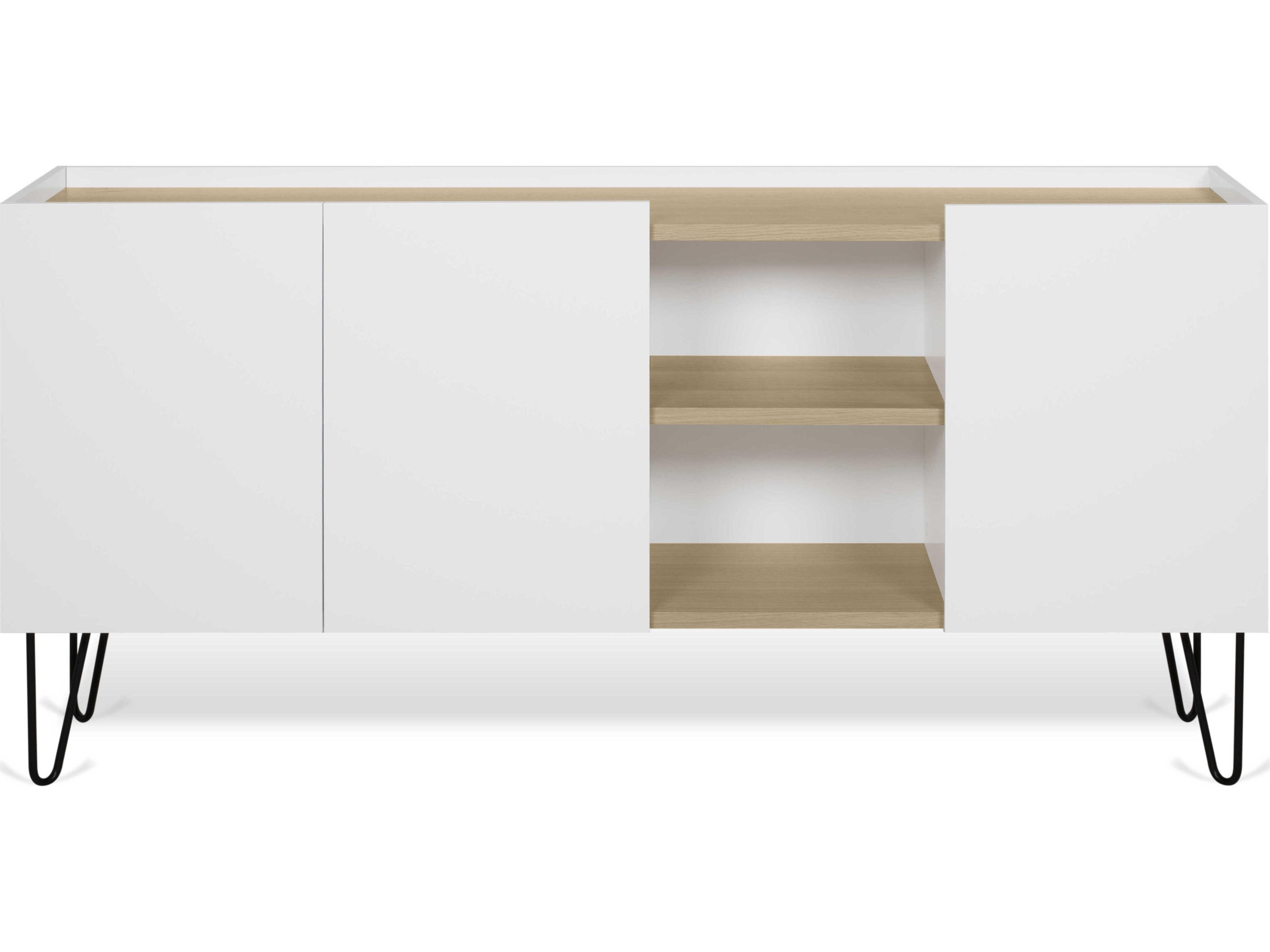 TemaHome Nina 71" Light Oak & Pure White Sideboard