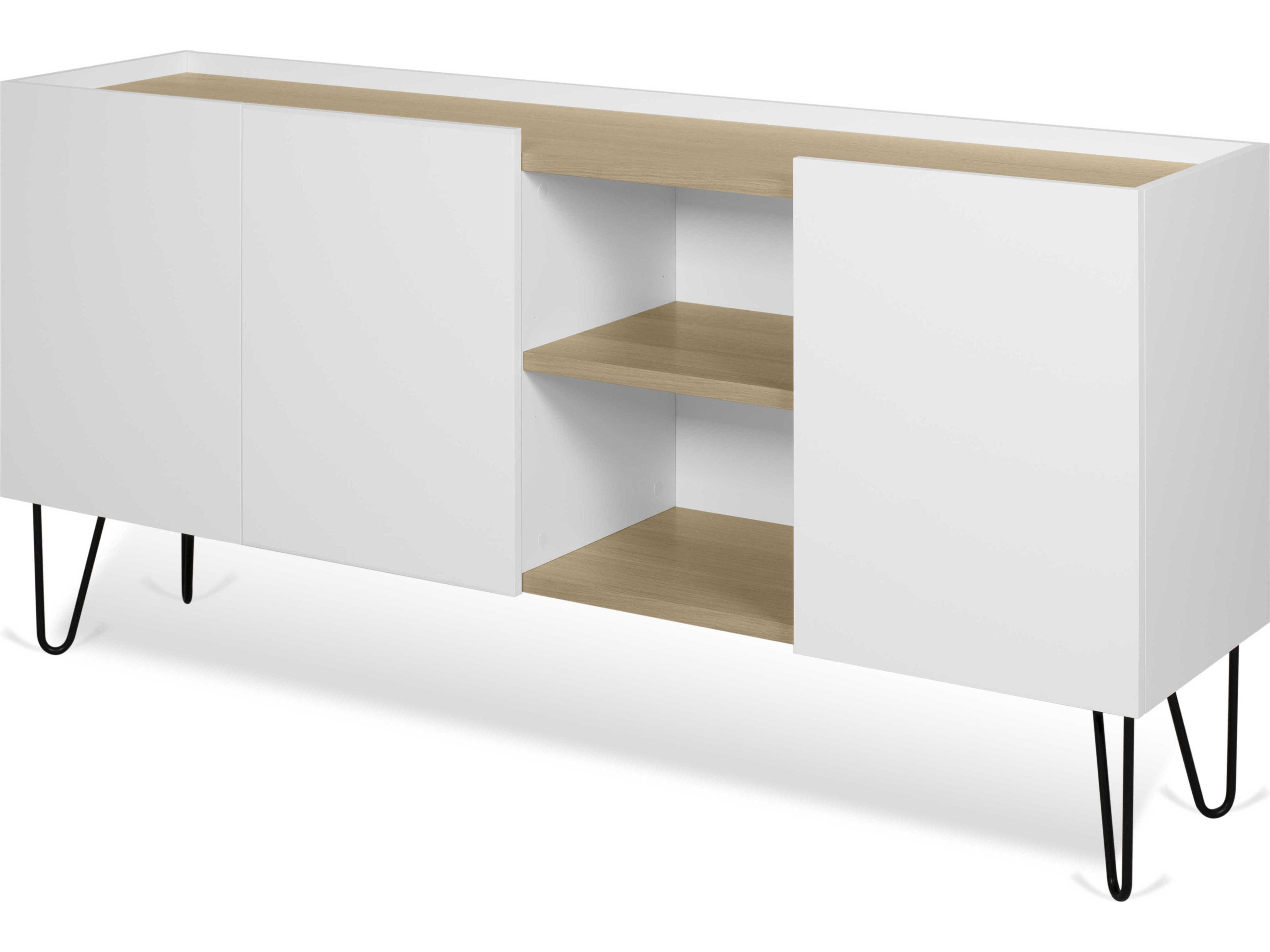 Nina 71" Light Oak & Pure White Sideboard