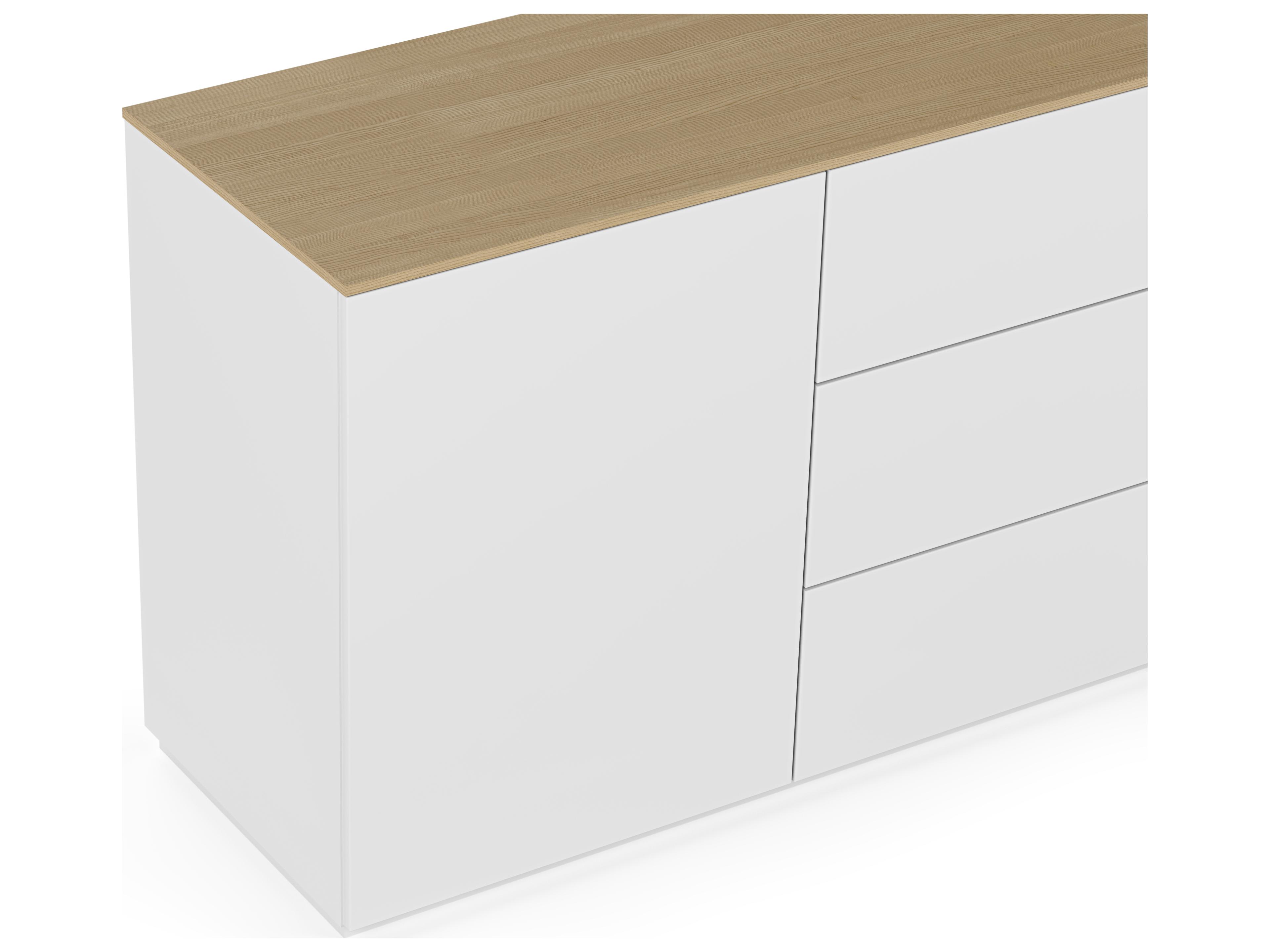 TemaHome Join 47" Oak Wood Pure White Sideboard