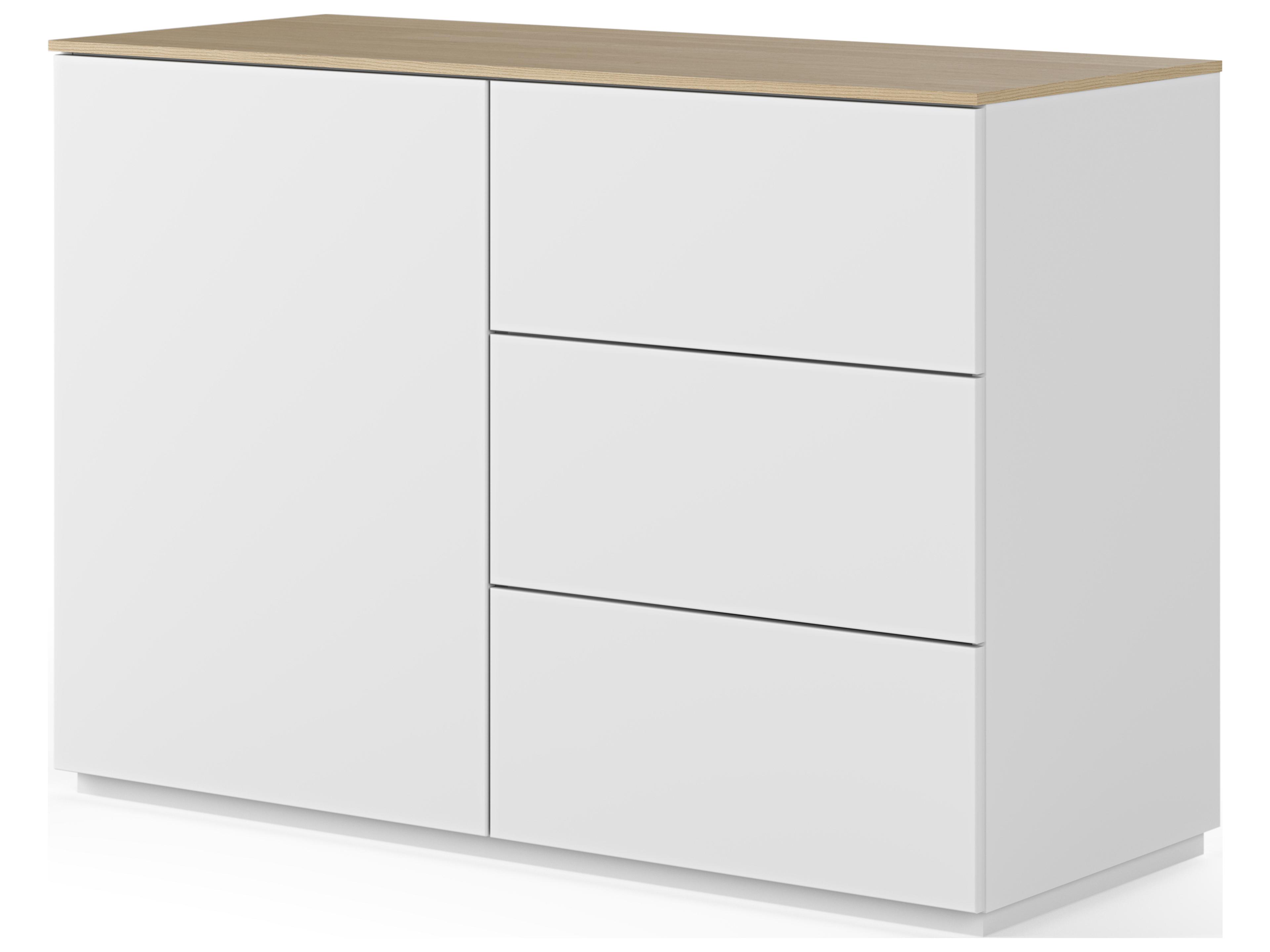 TemaHome Join 47" Oak Wood Pure White Sideboard