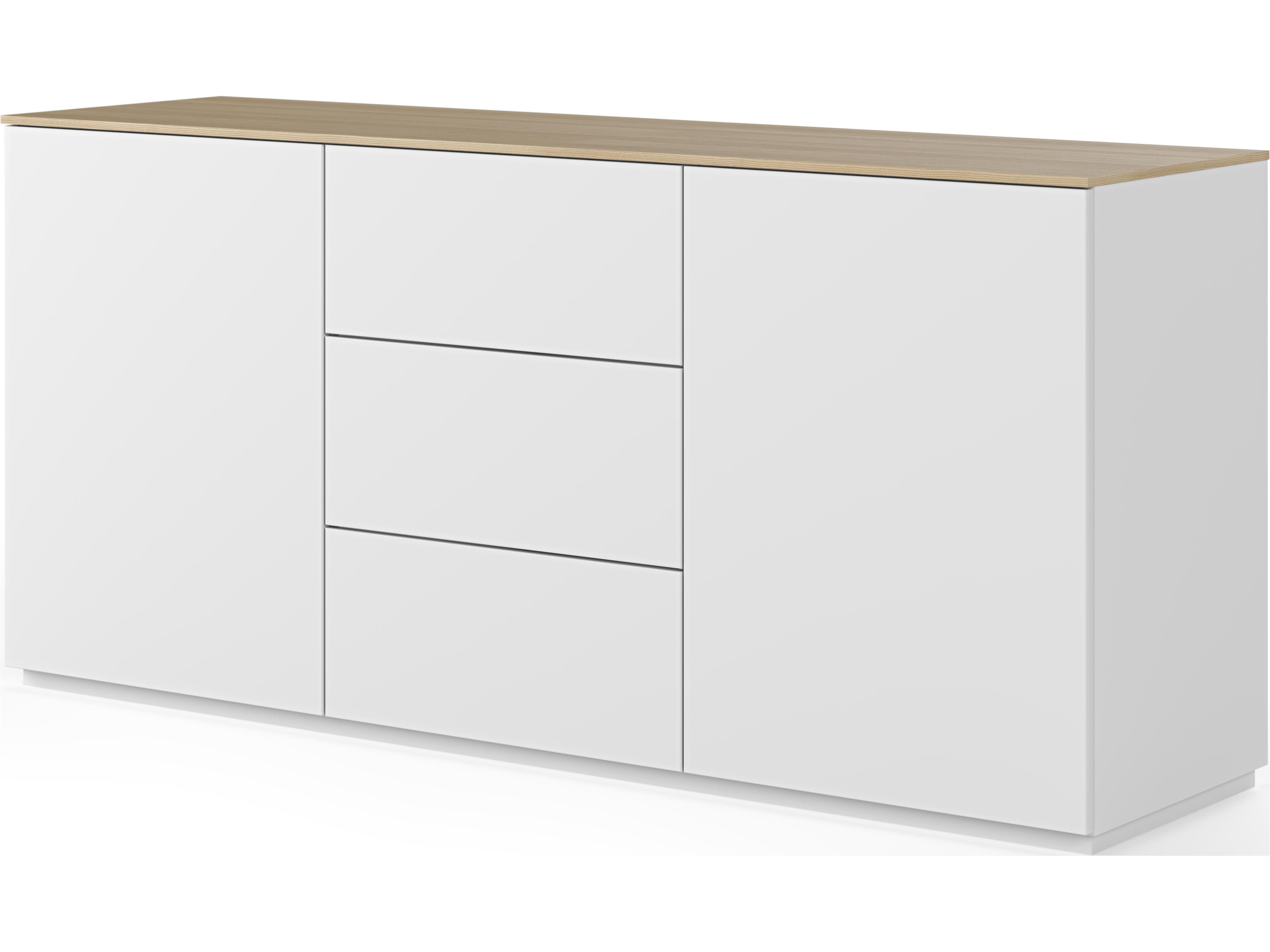 TemaHome Join 71" Oak Wood Pure White Sideboard