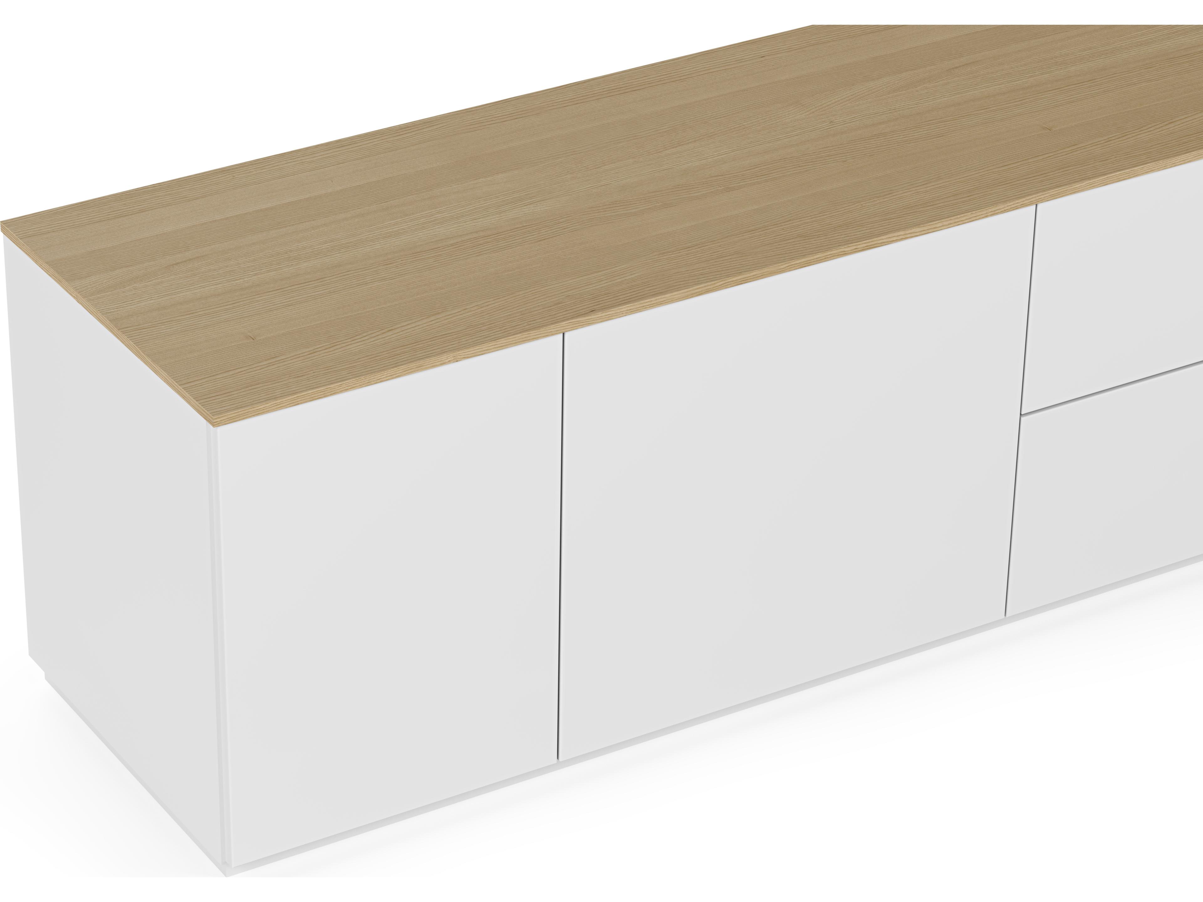 TemaHome Join 63" Natural Wood Oak Pure White Sideboard