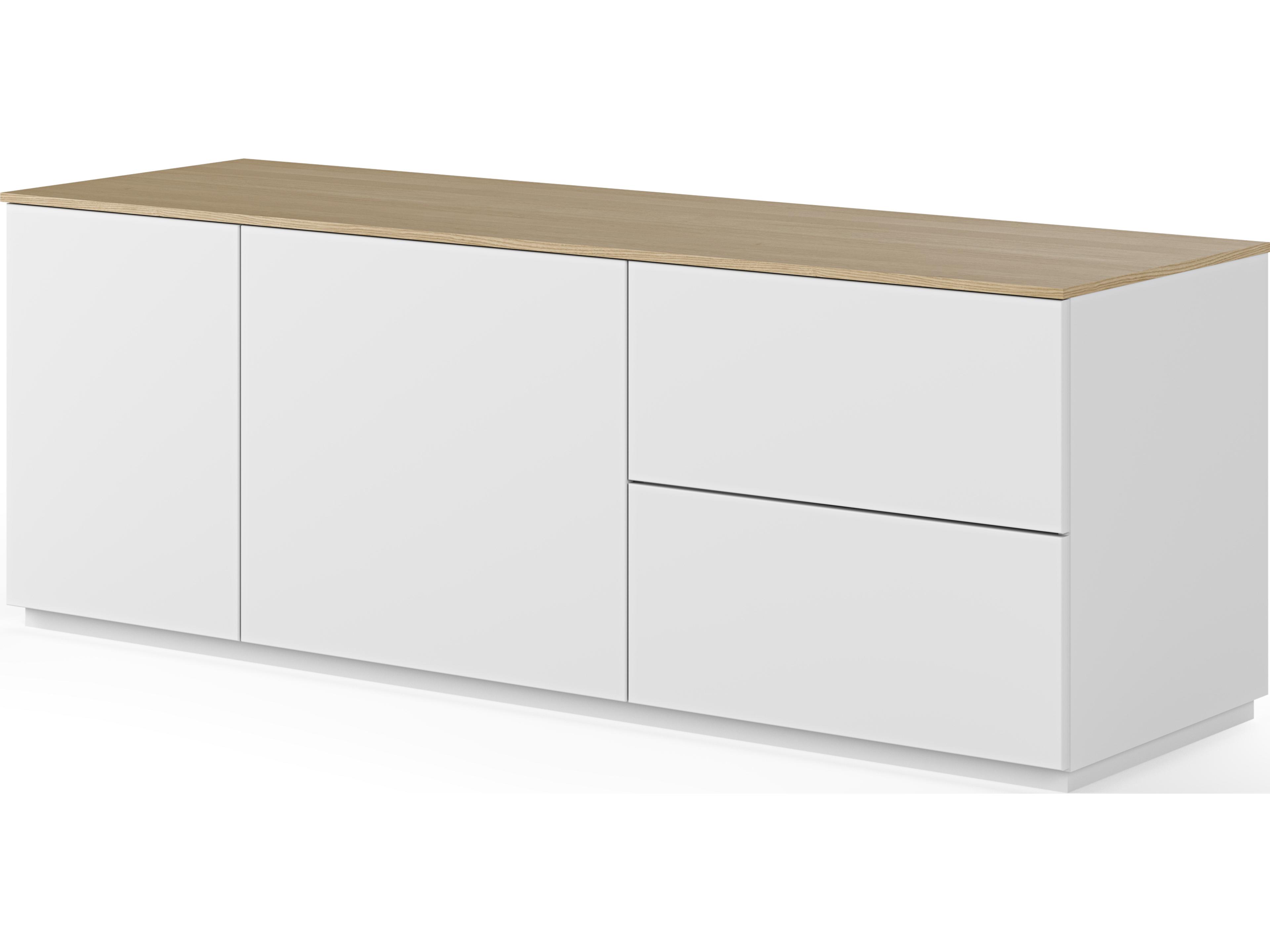 TemaHome Join 63" Natural Wood Oak Pure White Sideboard