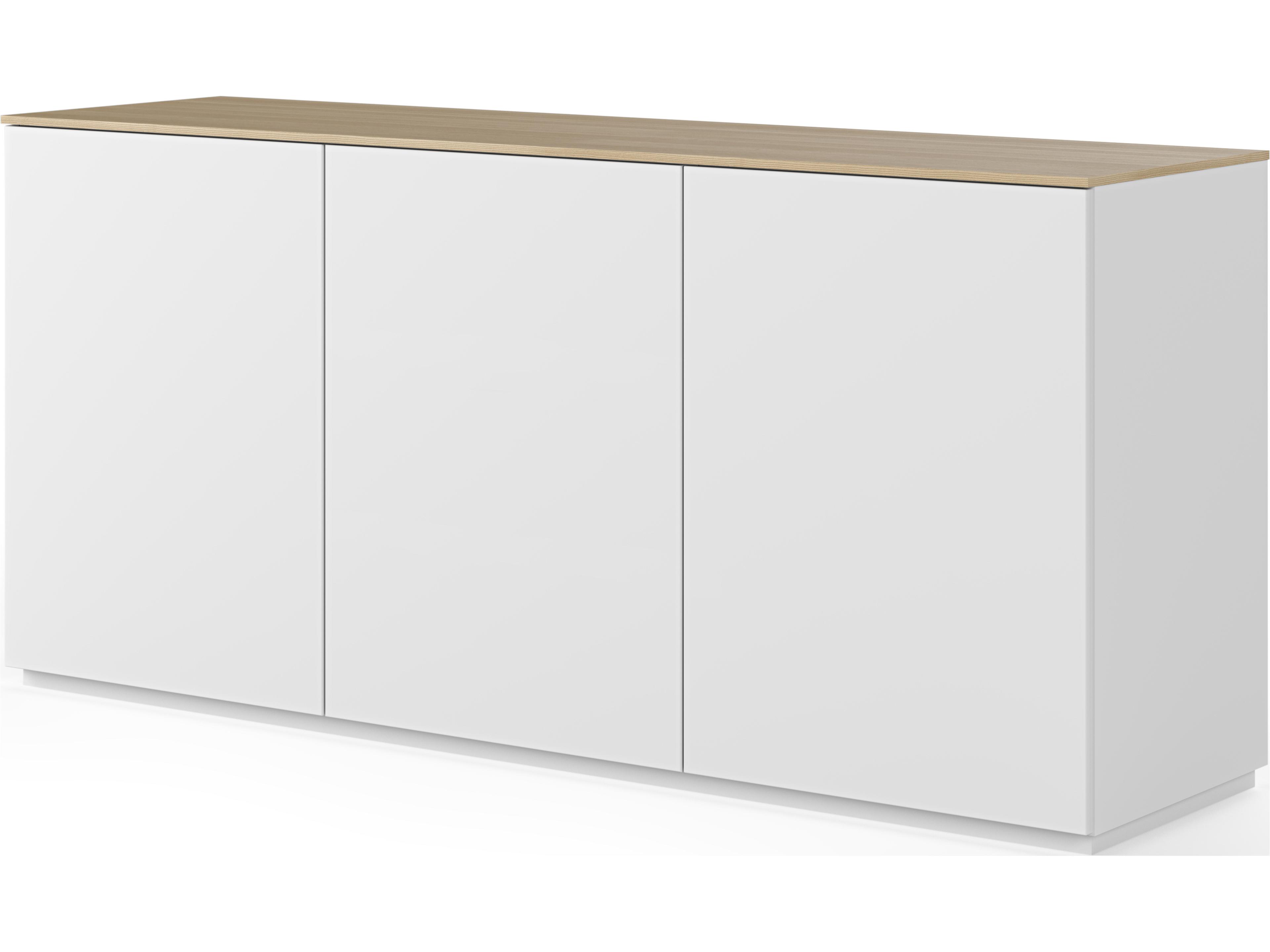 TemaHome Join 71" Oak Wood And Pure White Sideboard