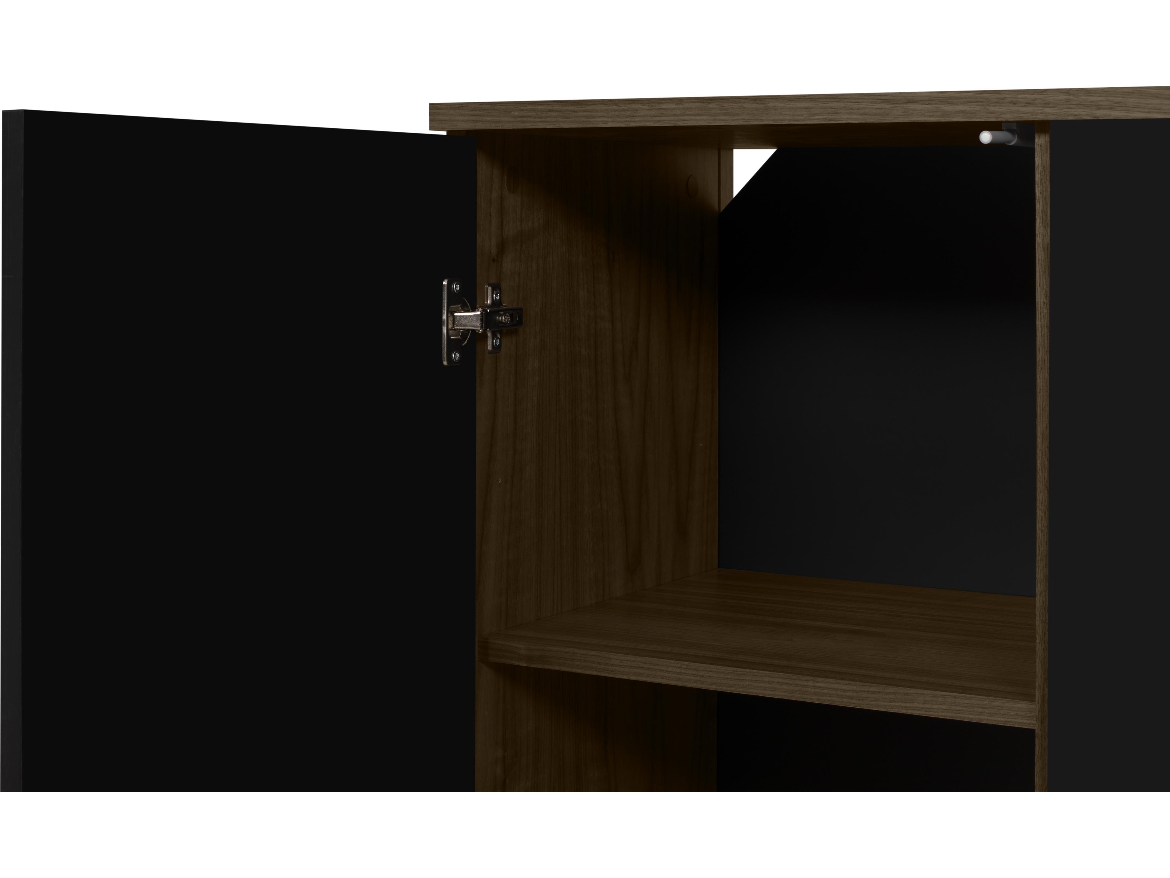 TemaHome Albi 75" Walnut Wood And Black Steel Sideboard