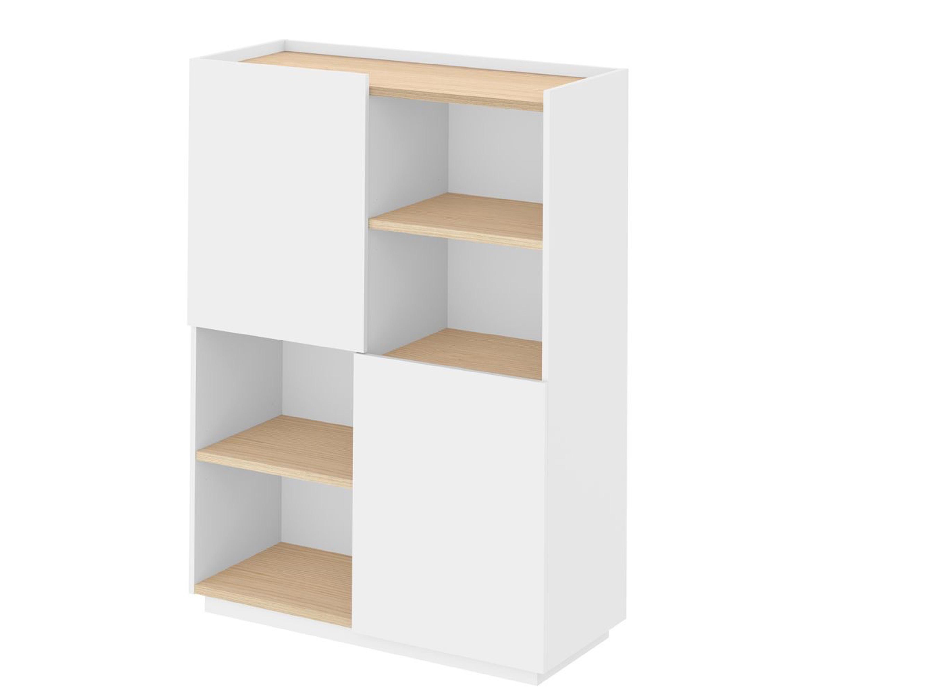 Nina Light Oak Pure White File Cabinet