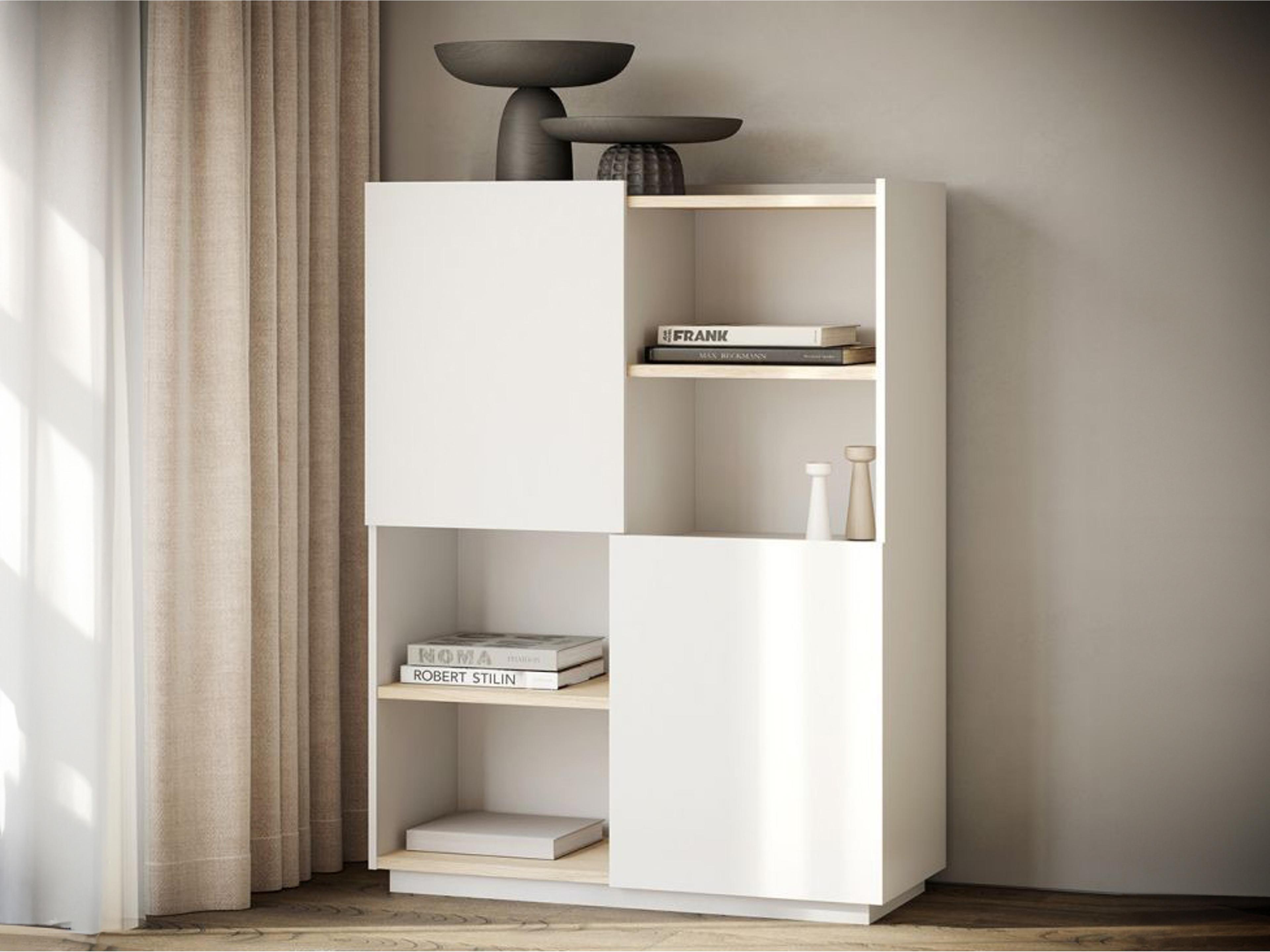 TemaHome Nina Light Oak Pure White File Cabinet
