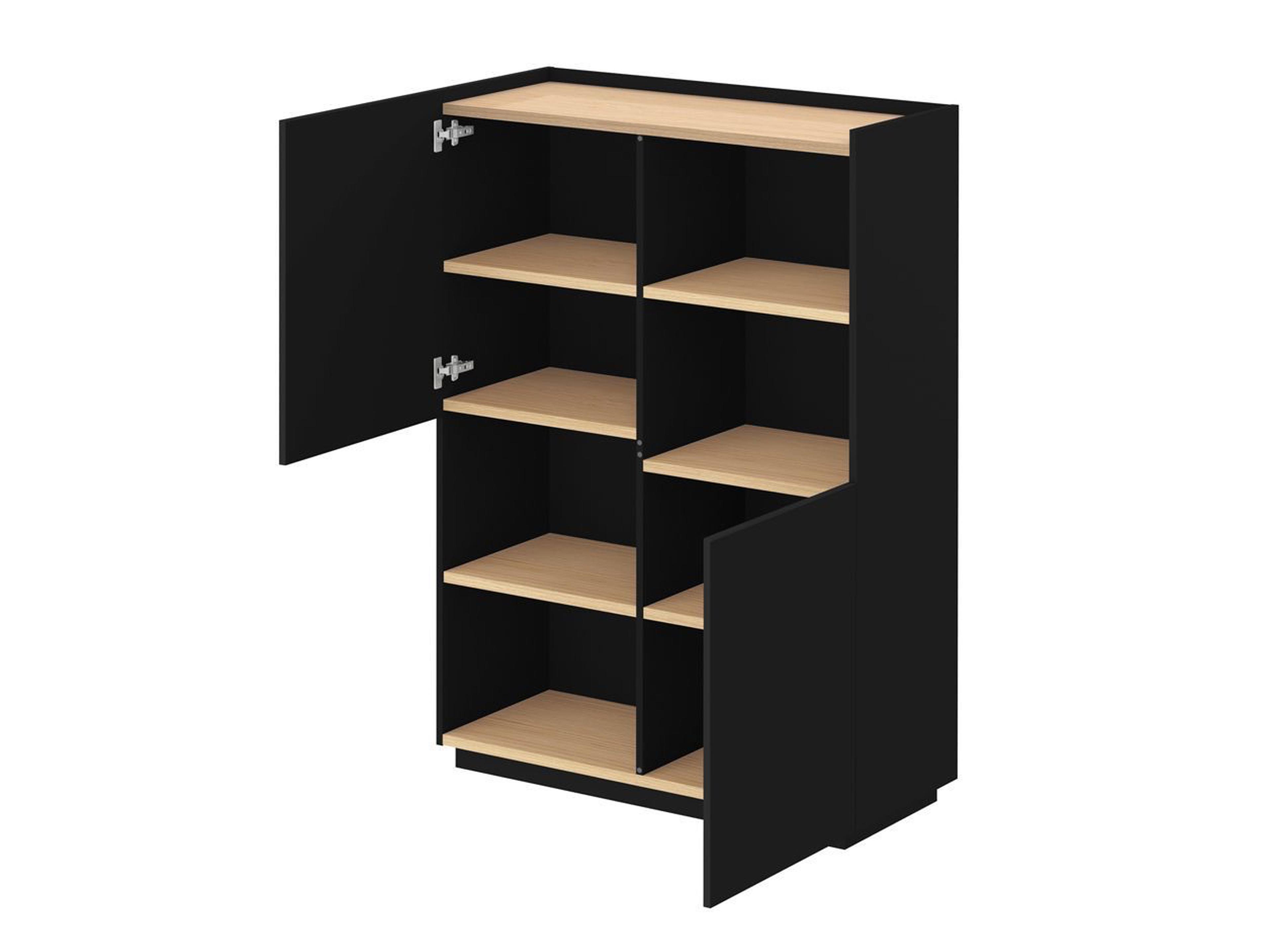 TemaHome Nina Light Oak Pure Black File Cabinet