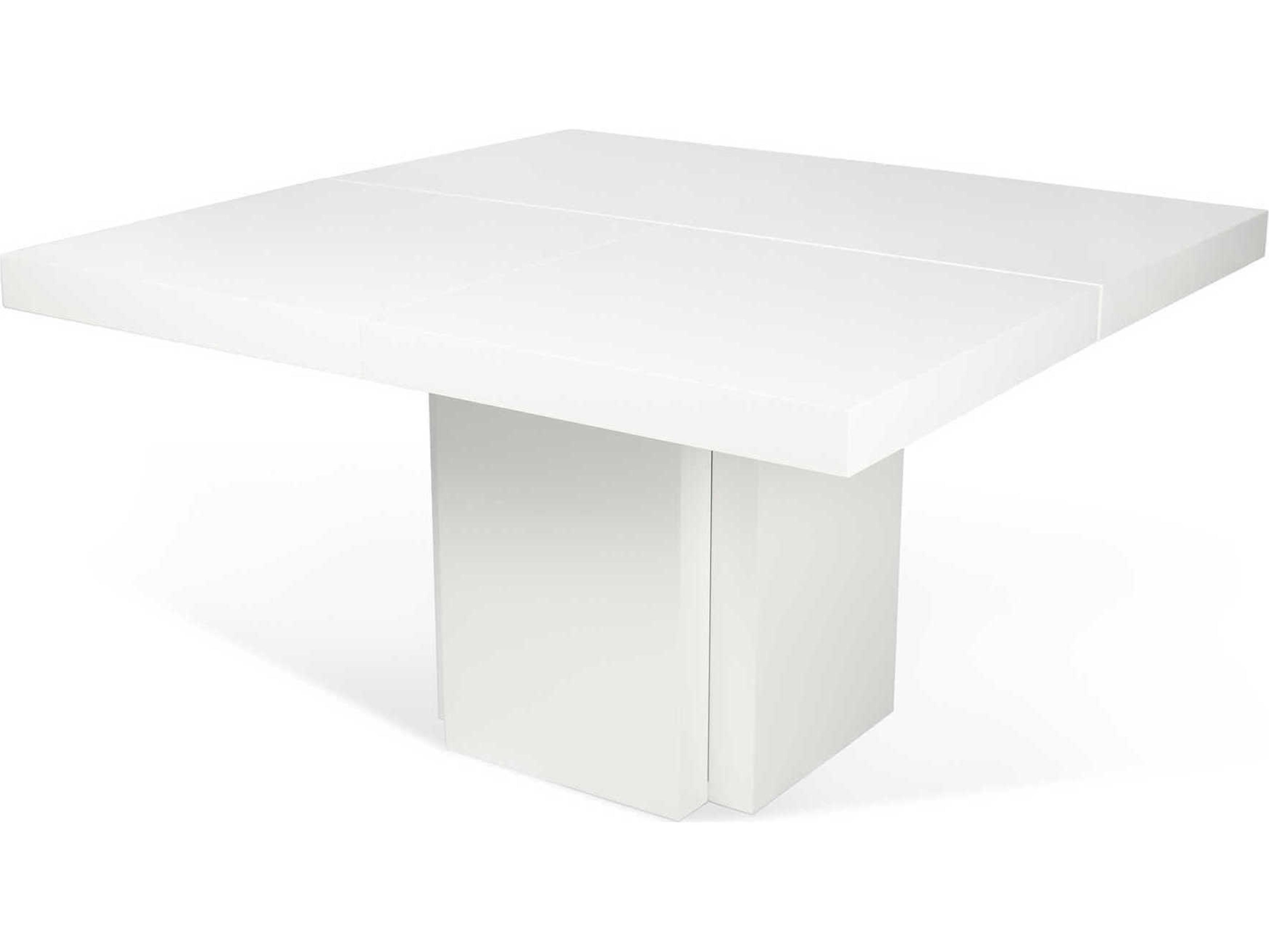 TemaHome Dusk Square Wood High Gloss White Dining Table