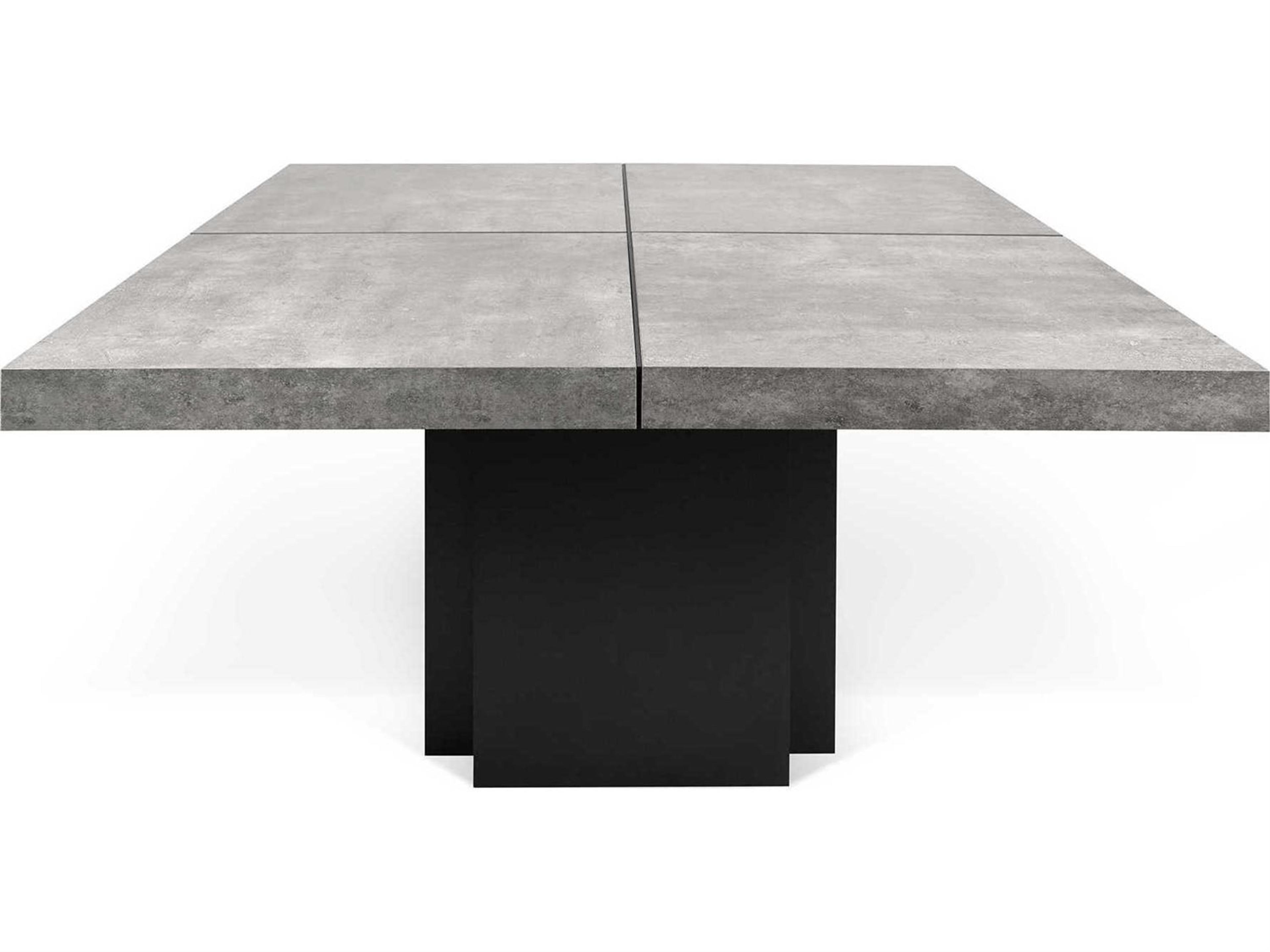 Dusk Square Dining Table Concrete Look and Black