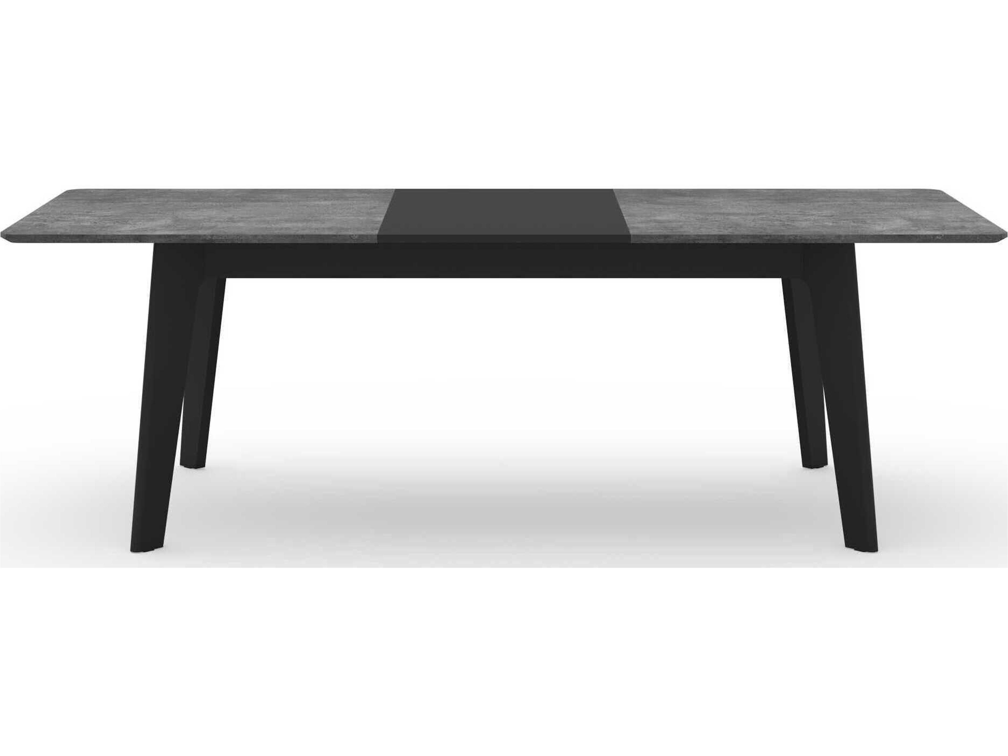TemaHome Shadow Rectangular Wood Concrete Look & Black Steel Dining Table