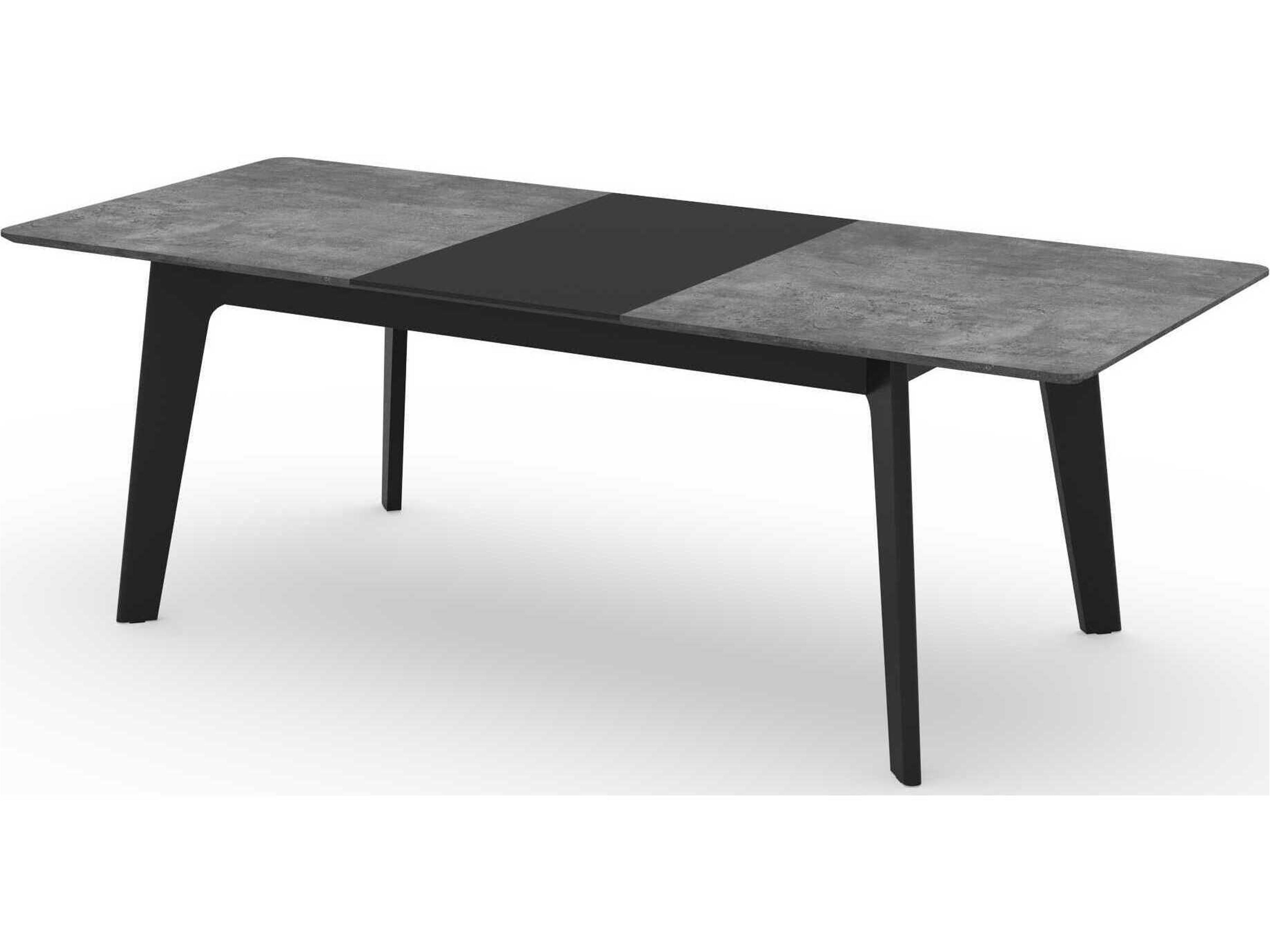 TemaHome Shadow Rectangular Wood Concrete Look & Black Steel Dining Table